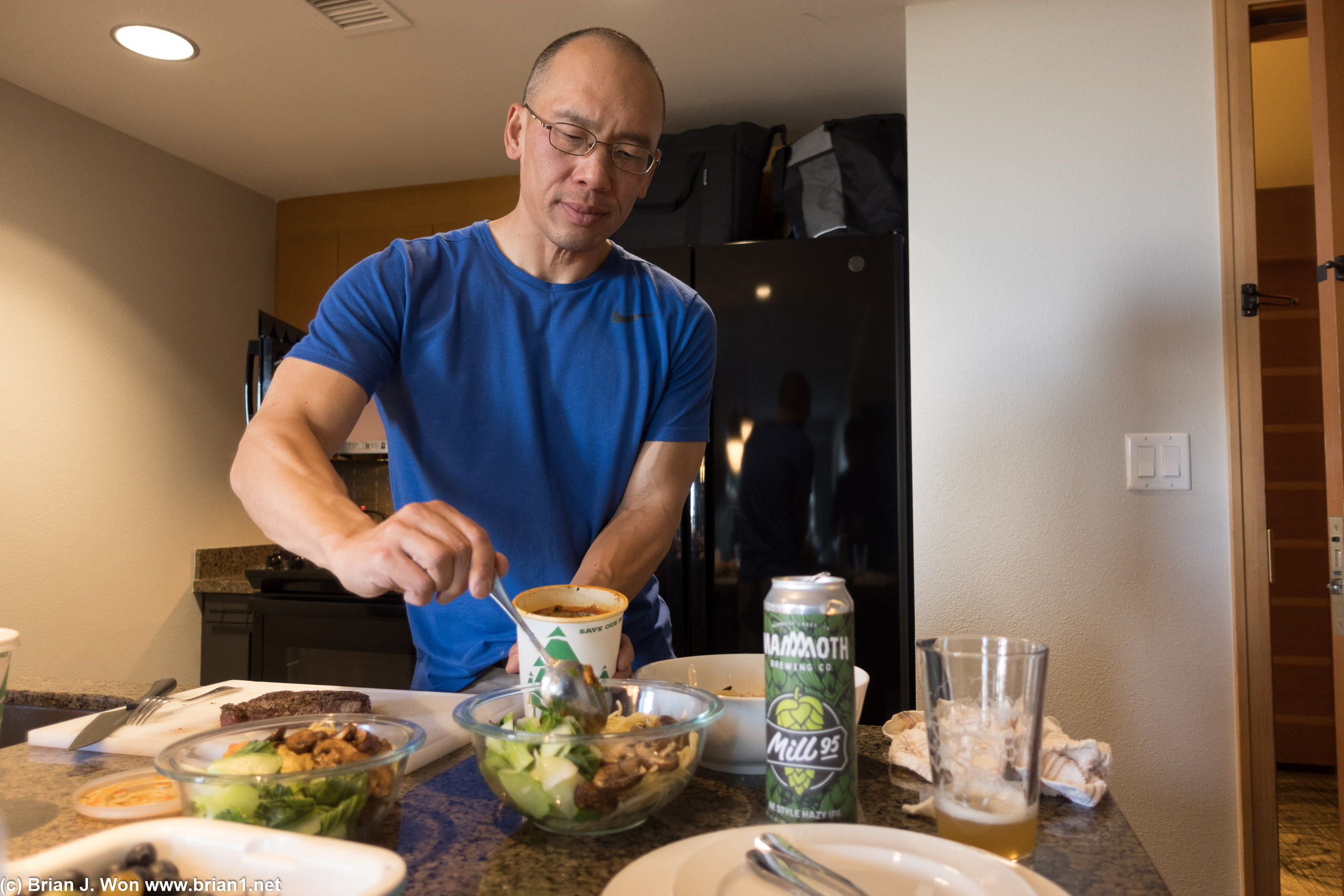 Mike hard at work making sure everyone is fed.