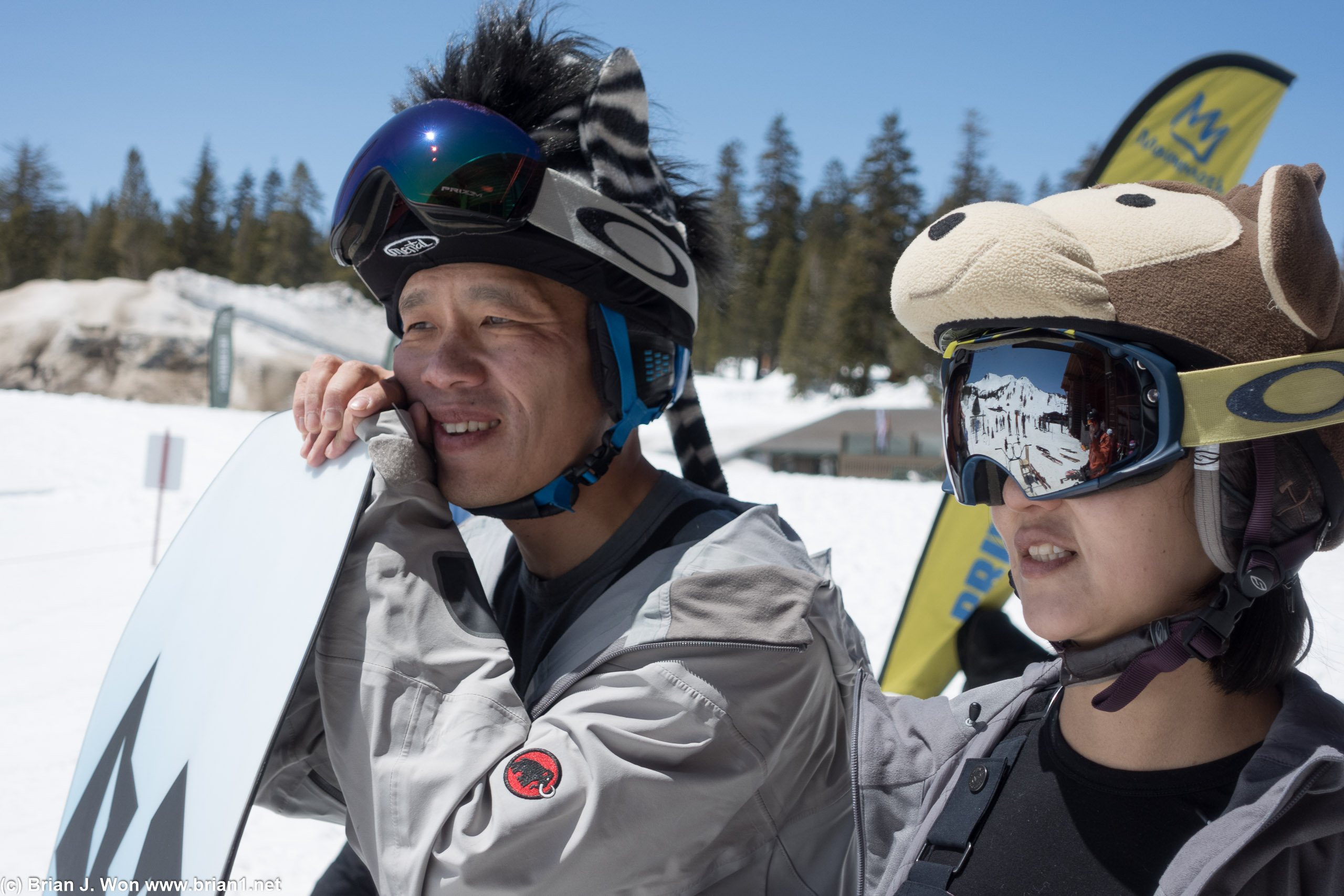 Unsure if the Chen-Wu parents are excited or concerned for their spawn learning to ski.
