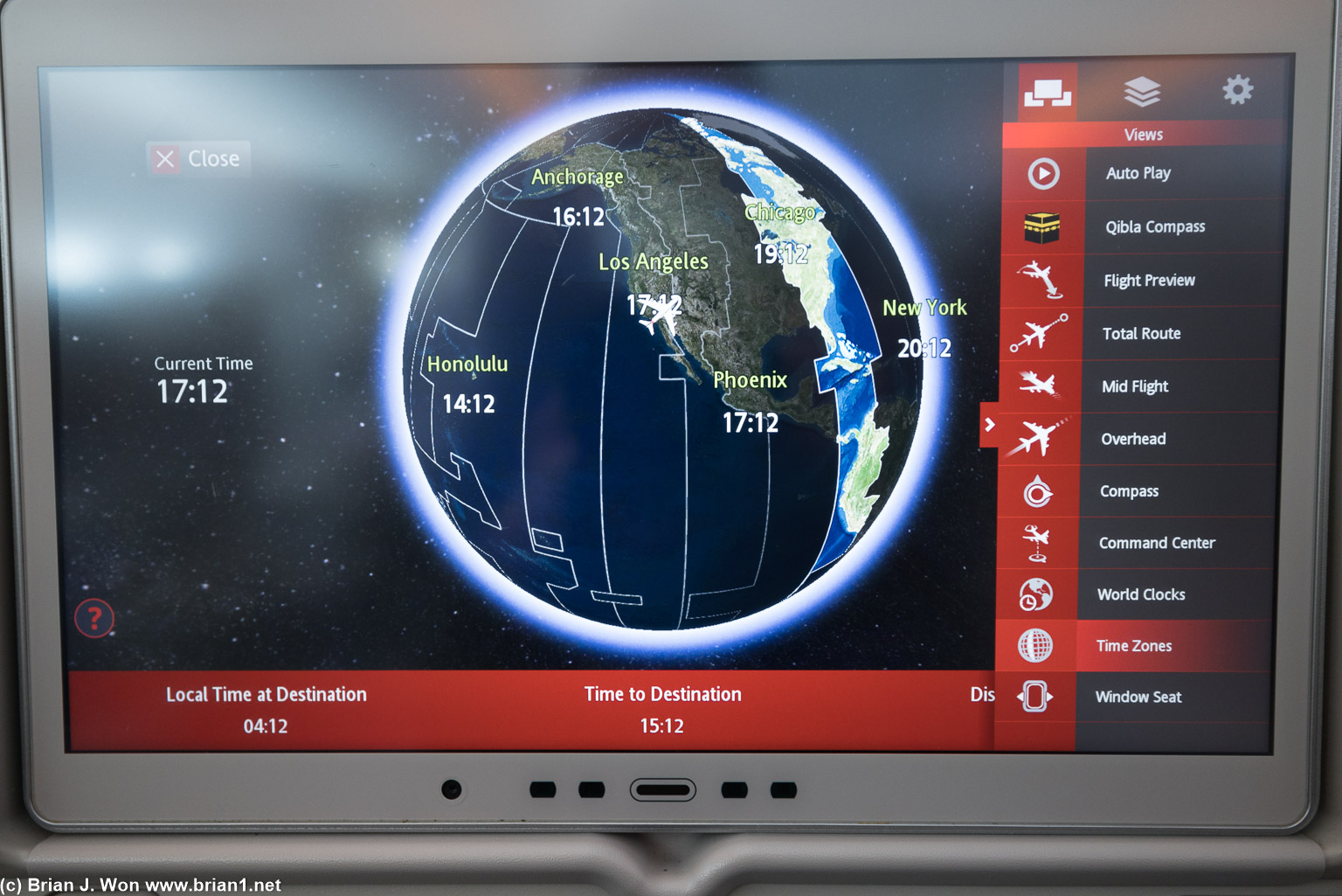 Time zone display over a globe. Nifty.