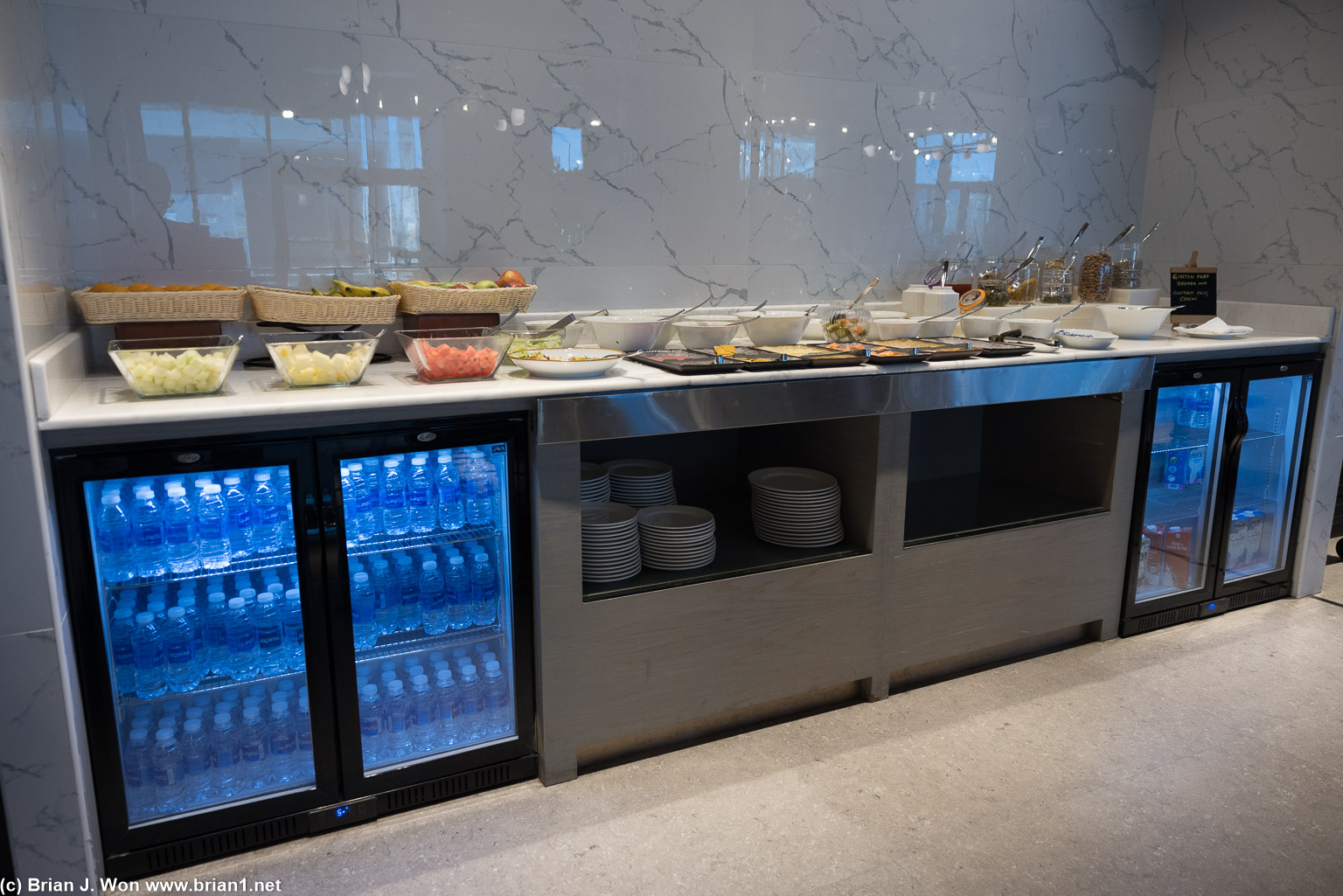 Part of the breakfast buffet at the Marriott Executive Apartments in Manama, Bahrain.