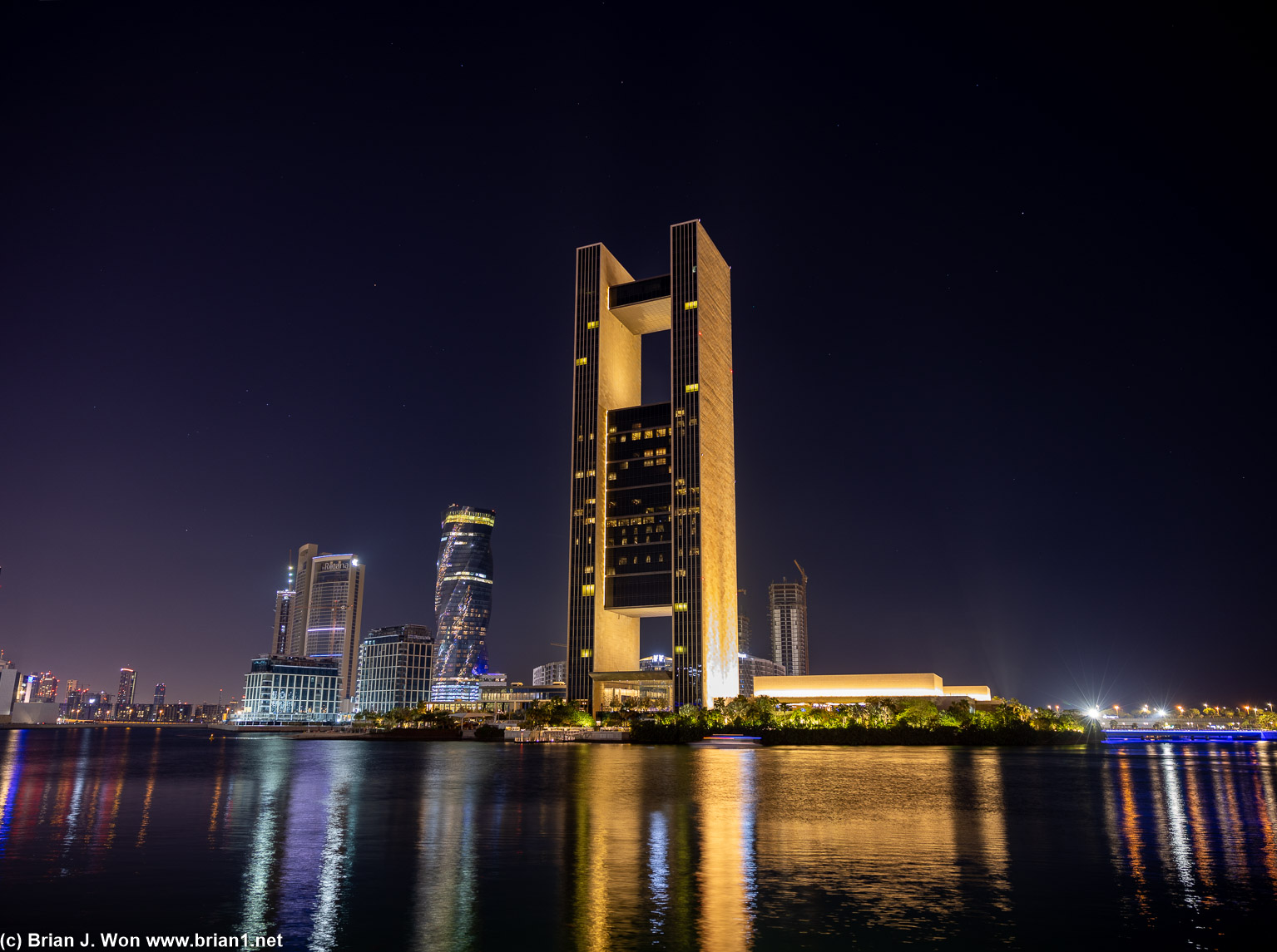 Four Seasons Hotel Bahrain Bay, tallest skyscraper (890 feet/270 meters) in Bahrain.