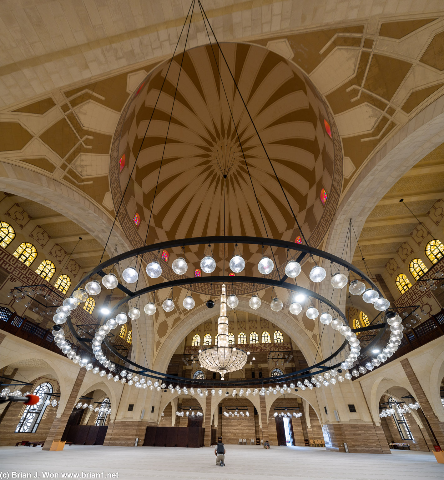 Inside Al Fateh Grand Mosque.