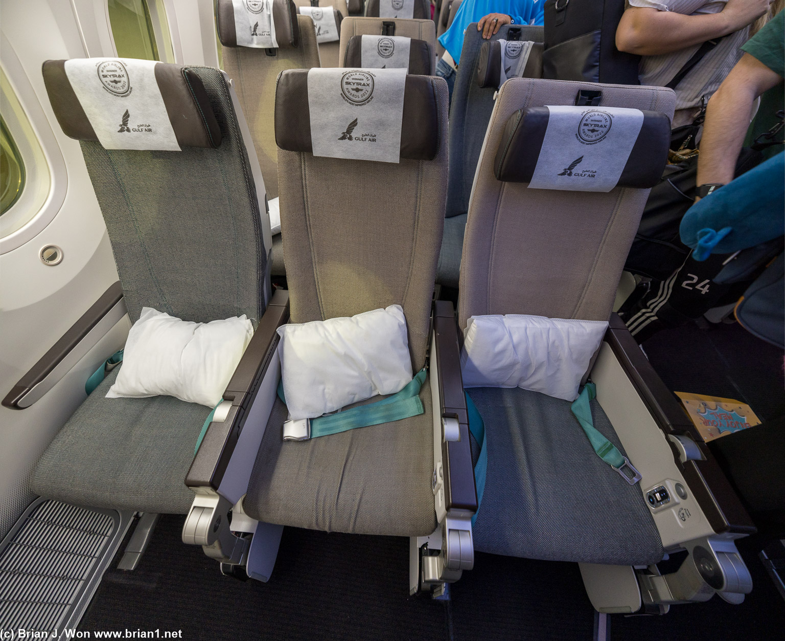 Recaro CL3710 seats, bulkhead row on Gulf Air 787.