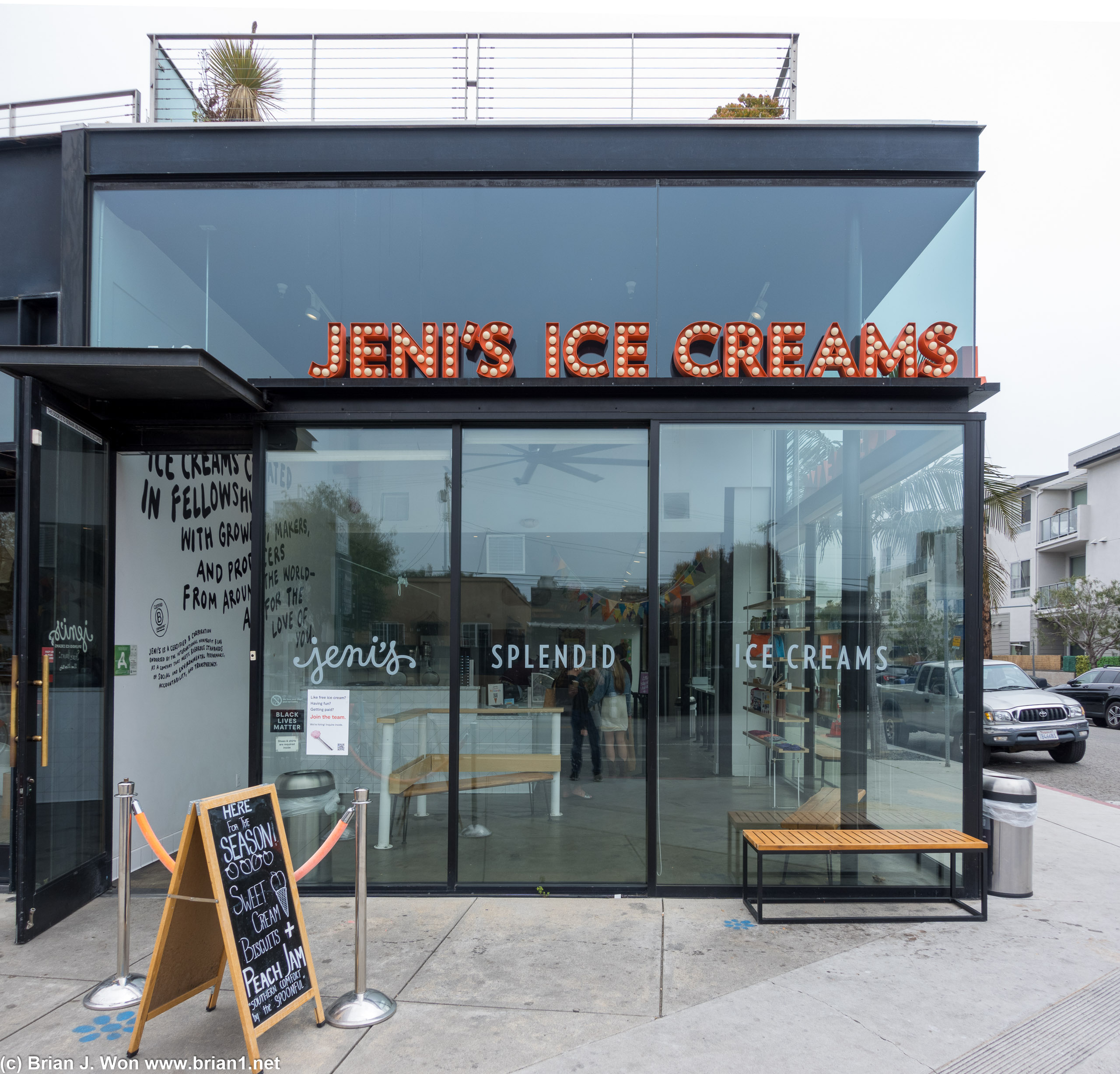 Outside of Jeni's Ice Creams.