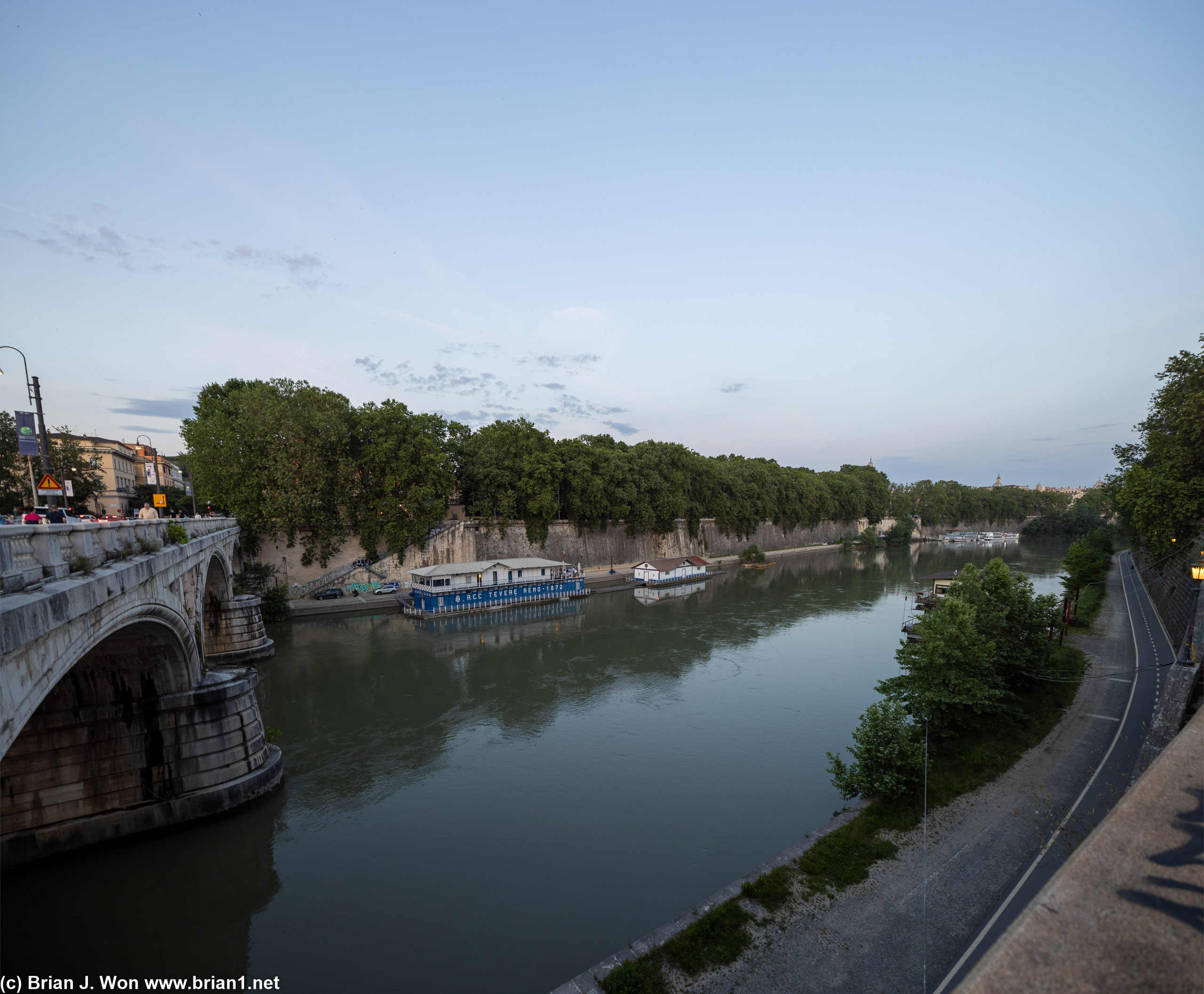 The River Tiber as seen just east of the hotel.