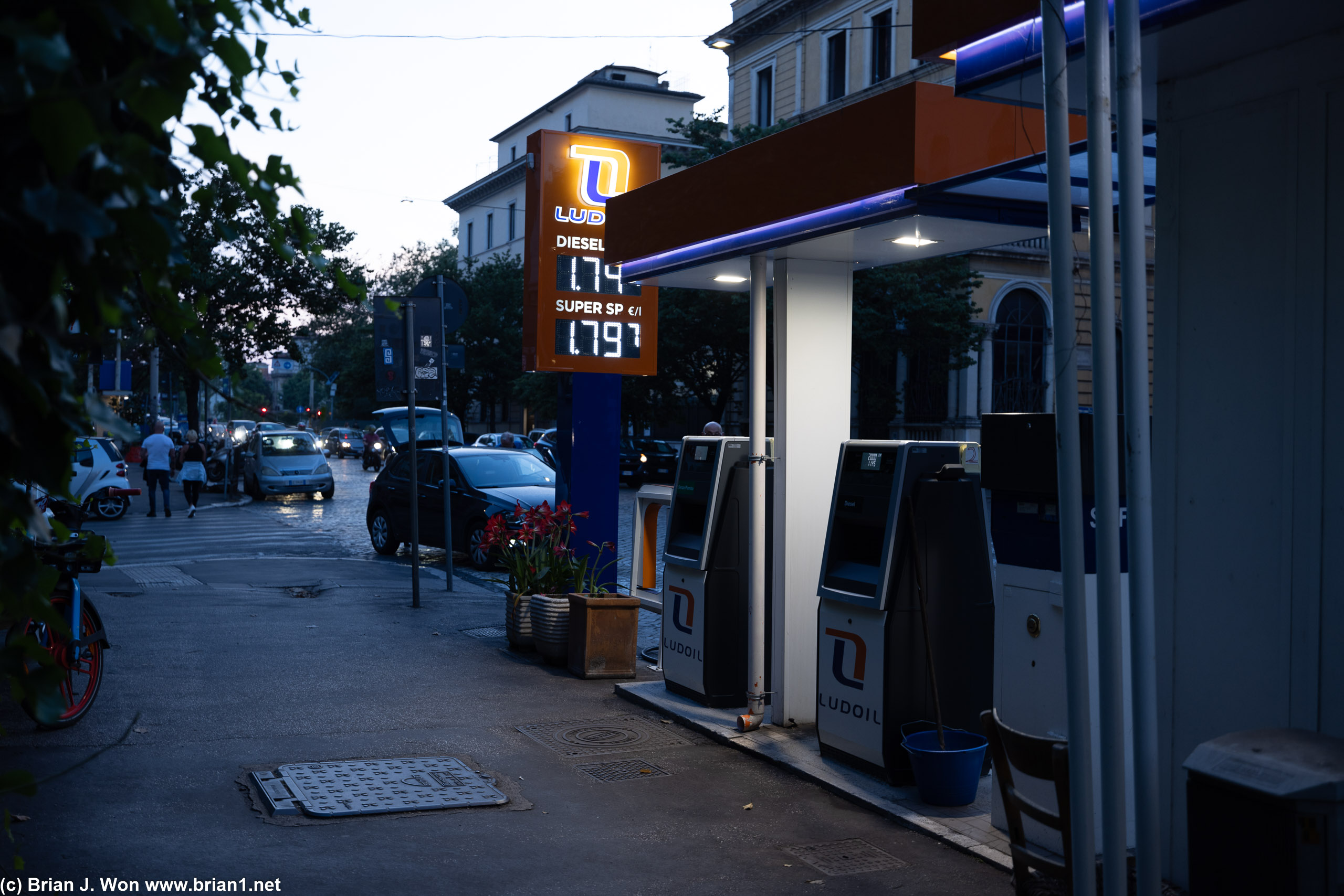 Rome's tiny little roadside gas stations.