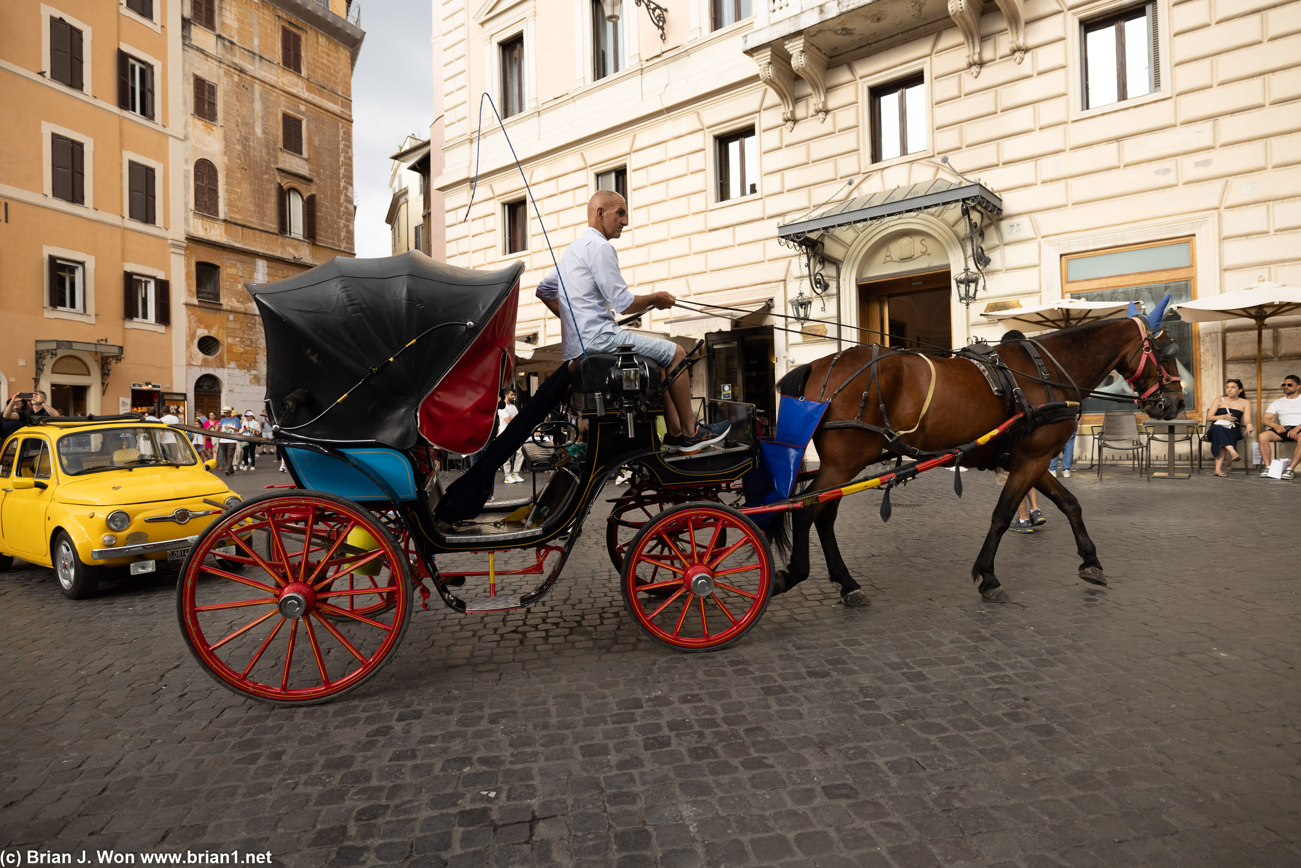 Then a carriage passes by.