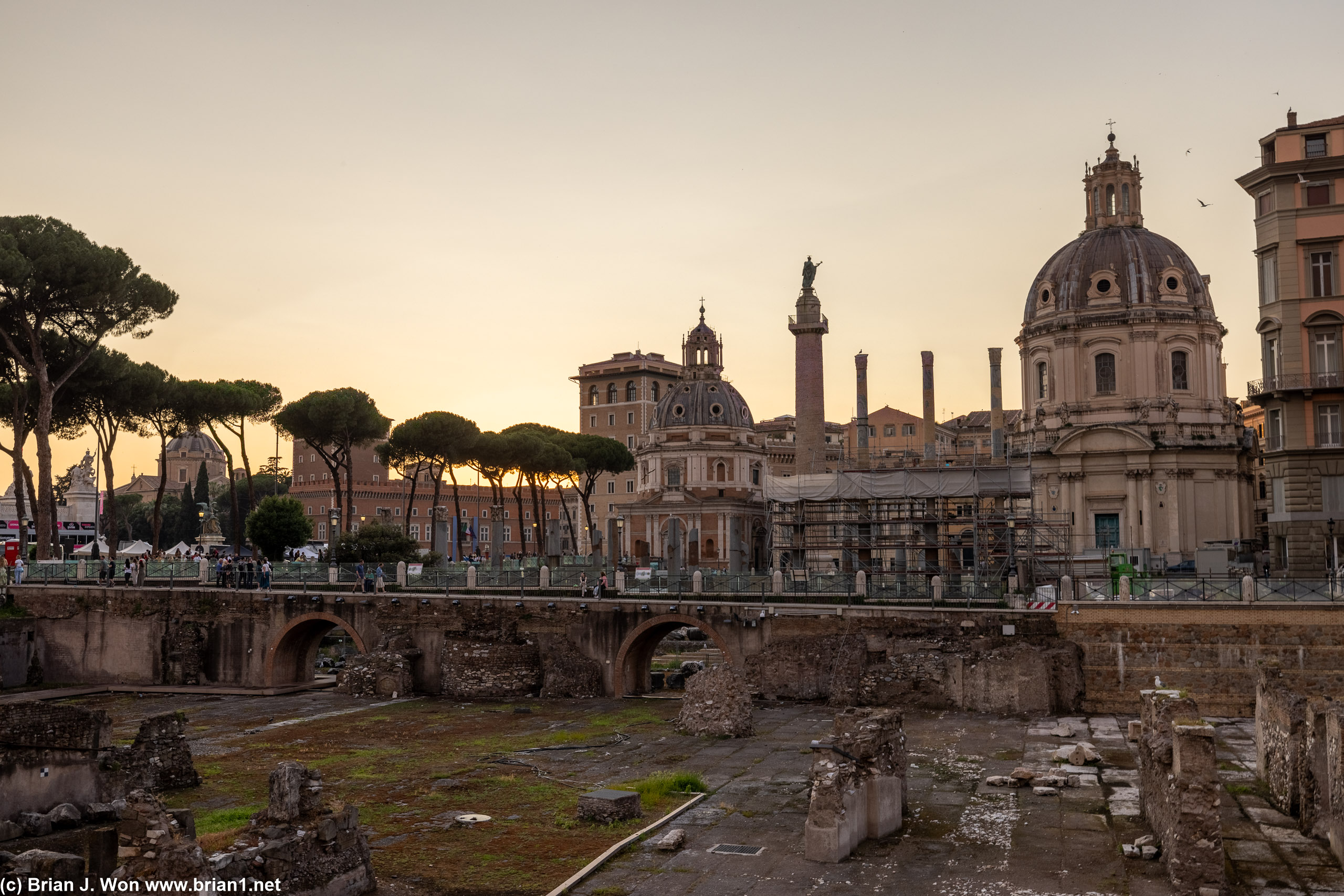 Sunset over the Imperial fora.