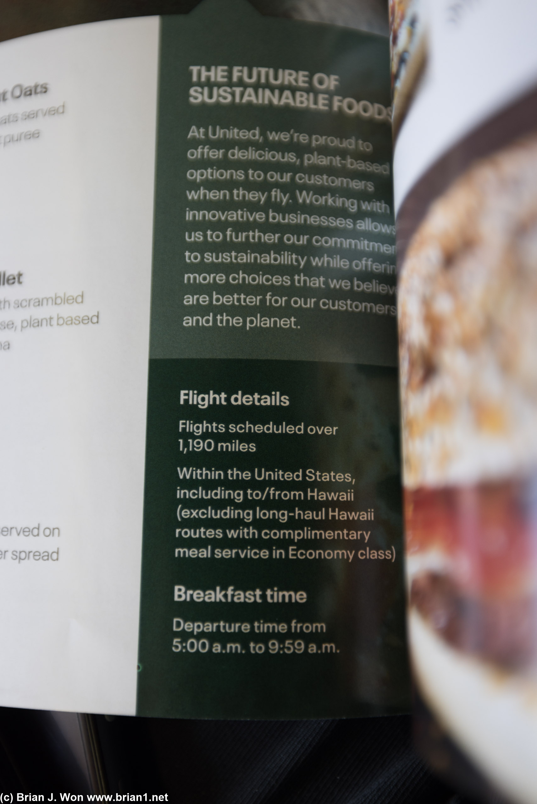 Meal improvements on flights scheduled over 1,190 miles.