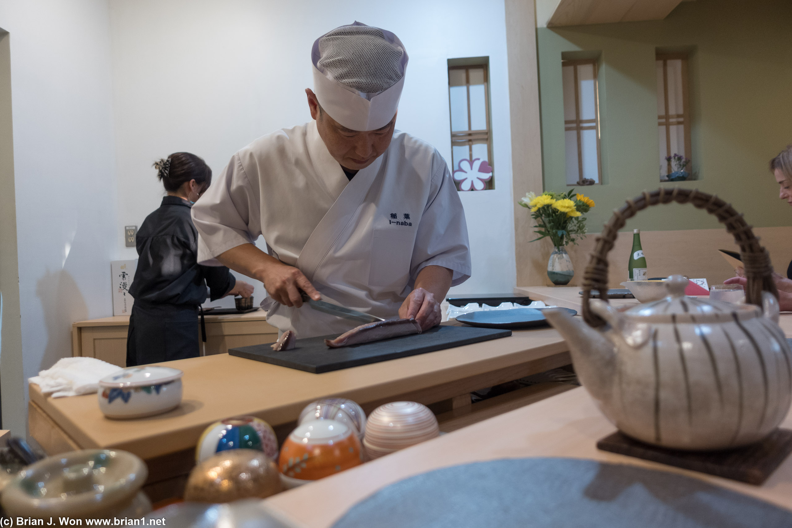 Chef Yasuhiro Hirano hard at work.