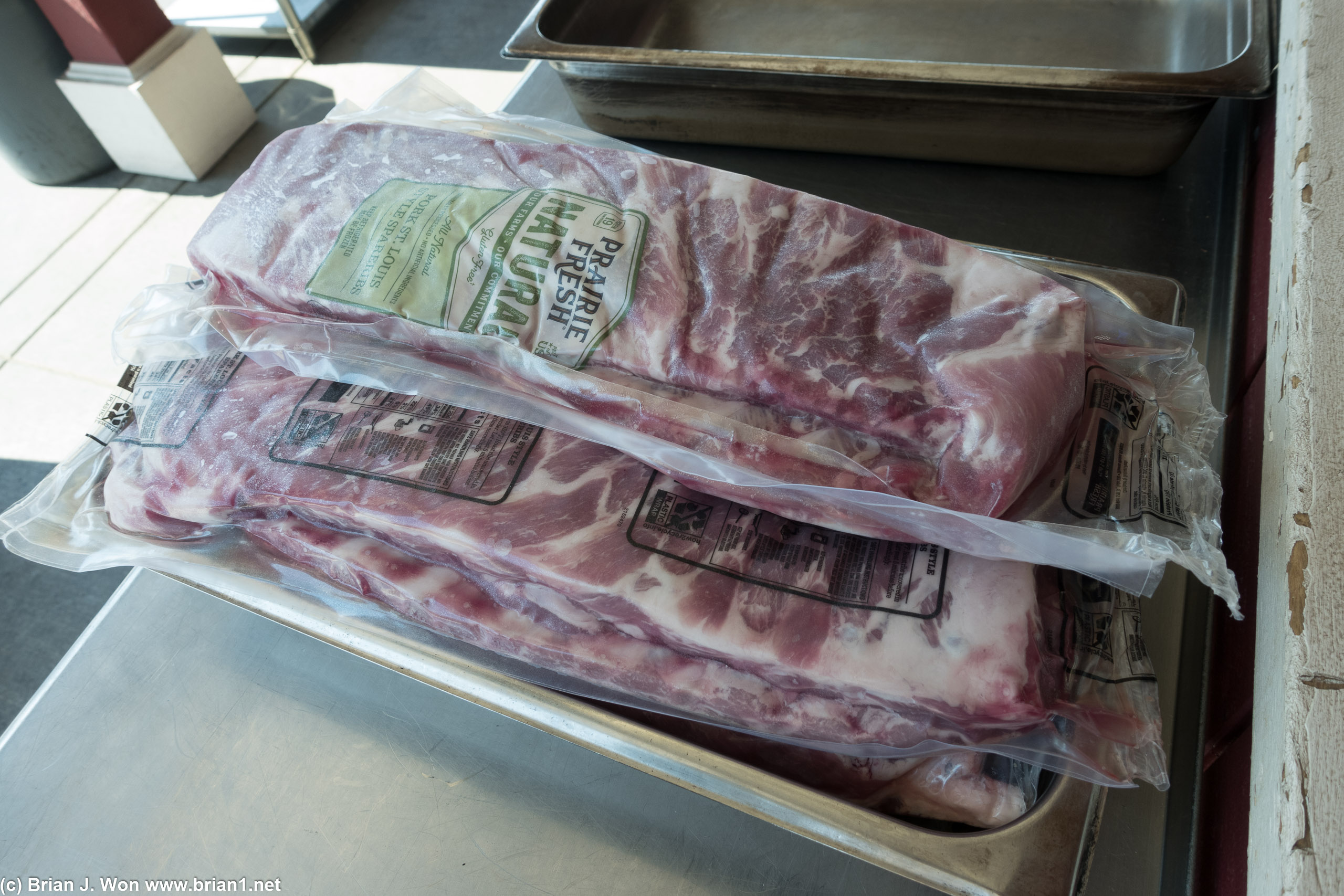 Prairie Fresh Natural St. Louis pork ribs.