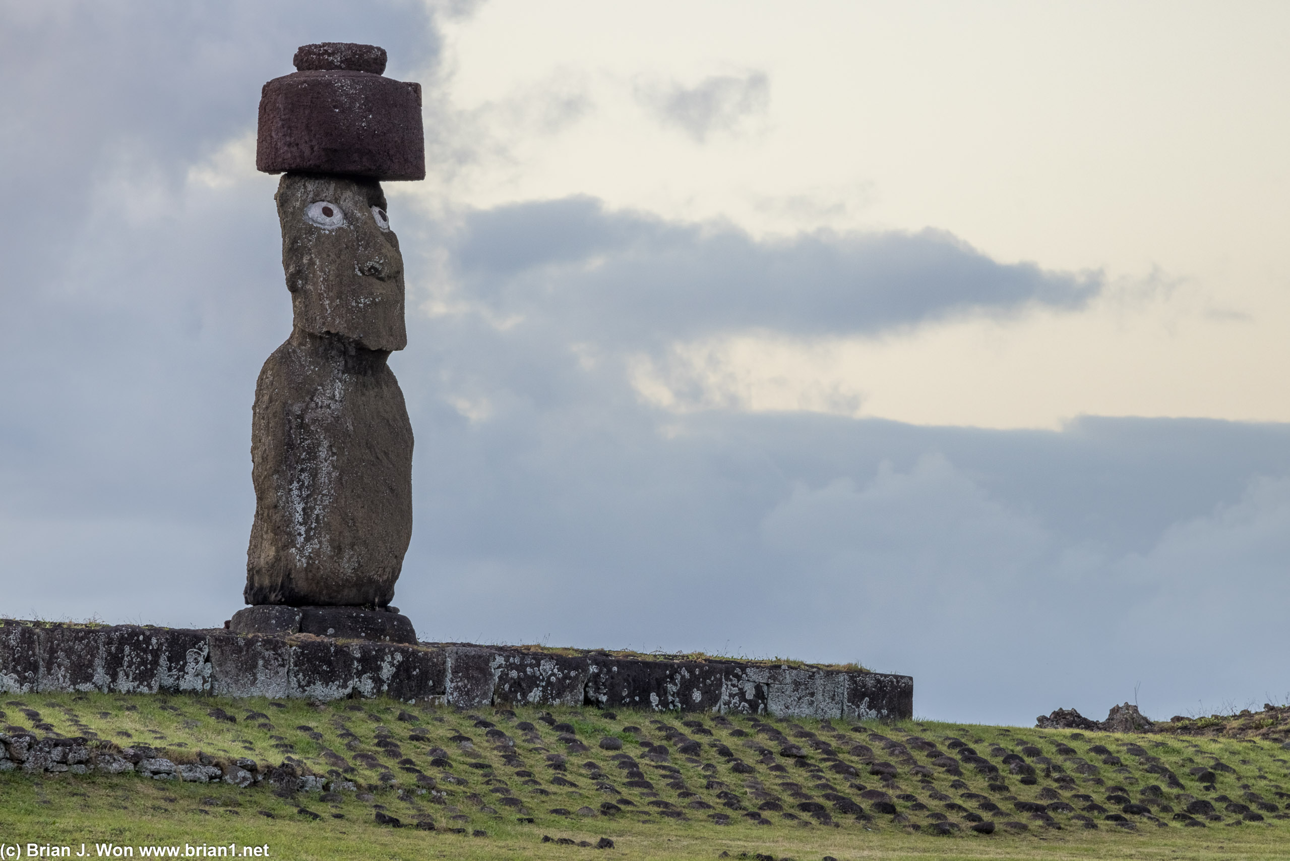 A restored moai.