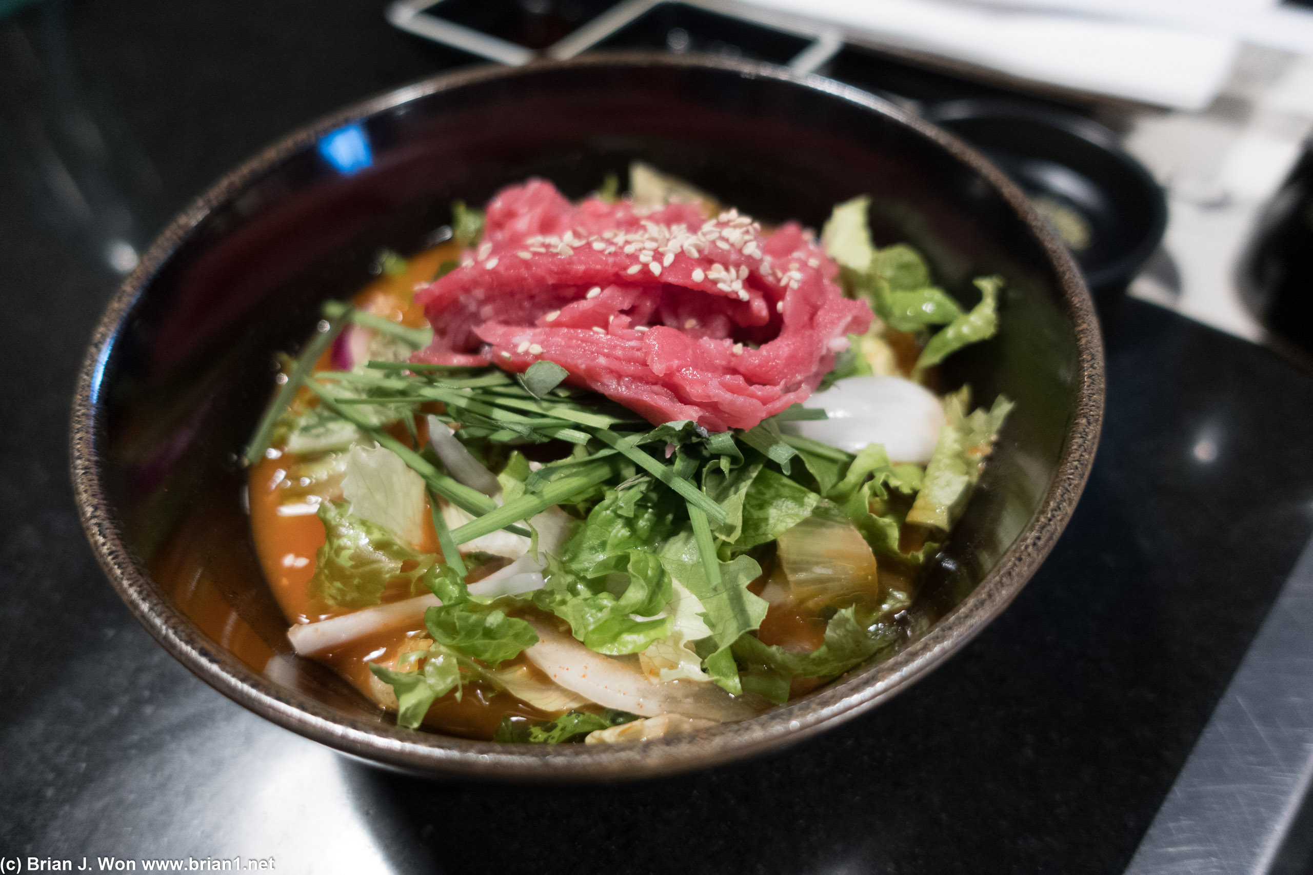 Beef tartare salad.