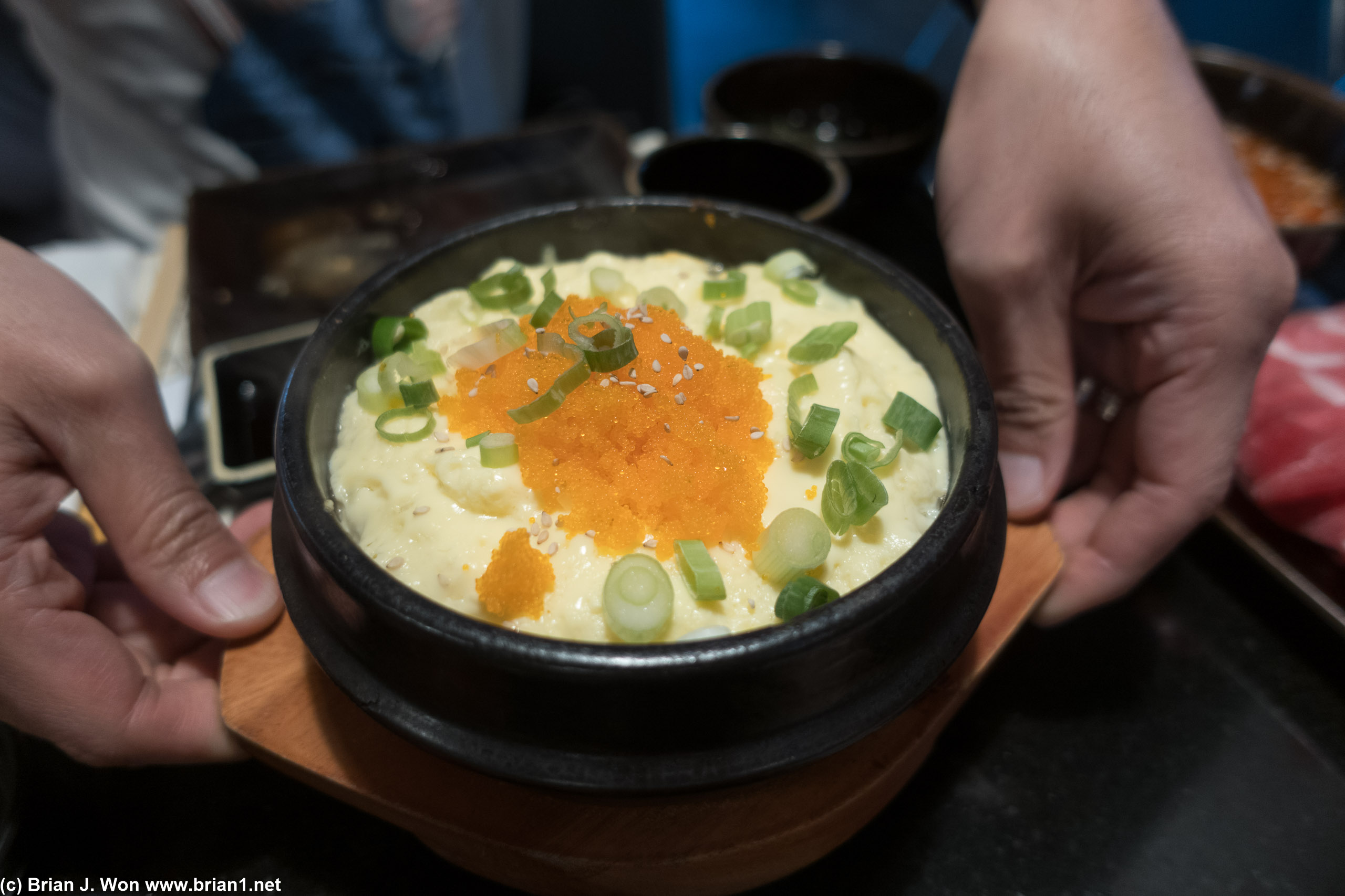 Steamed egg with masago. So fluffy.