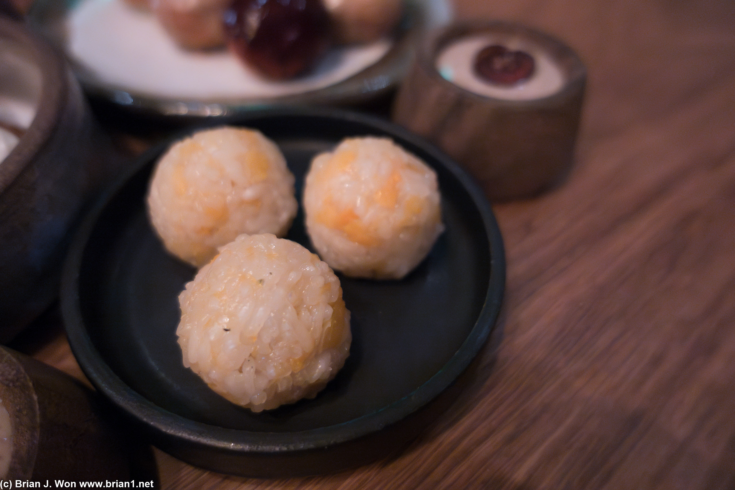 Rice ball. Mildly sweet.