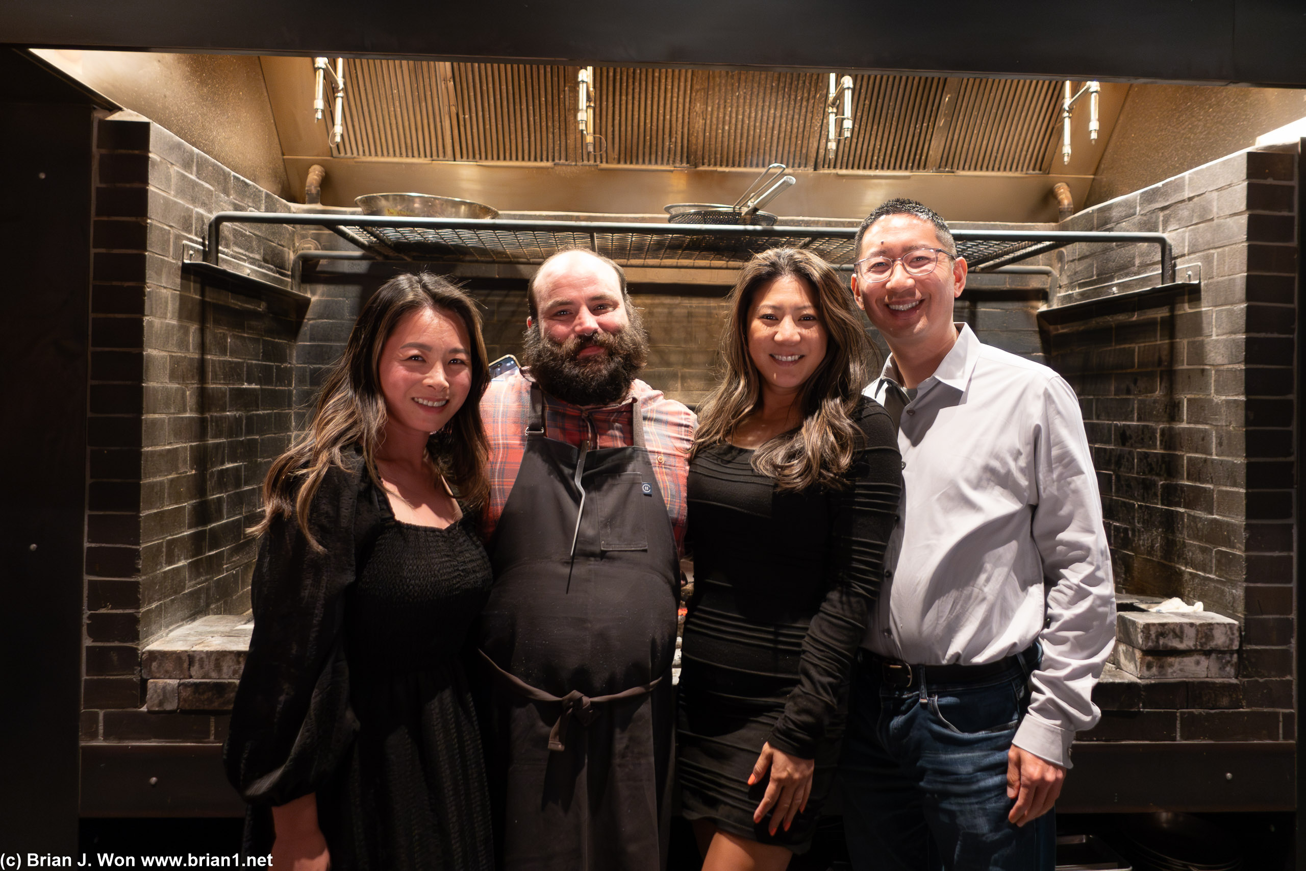 Posing in the kitchen with Chef Seth Stowaway.