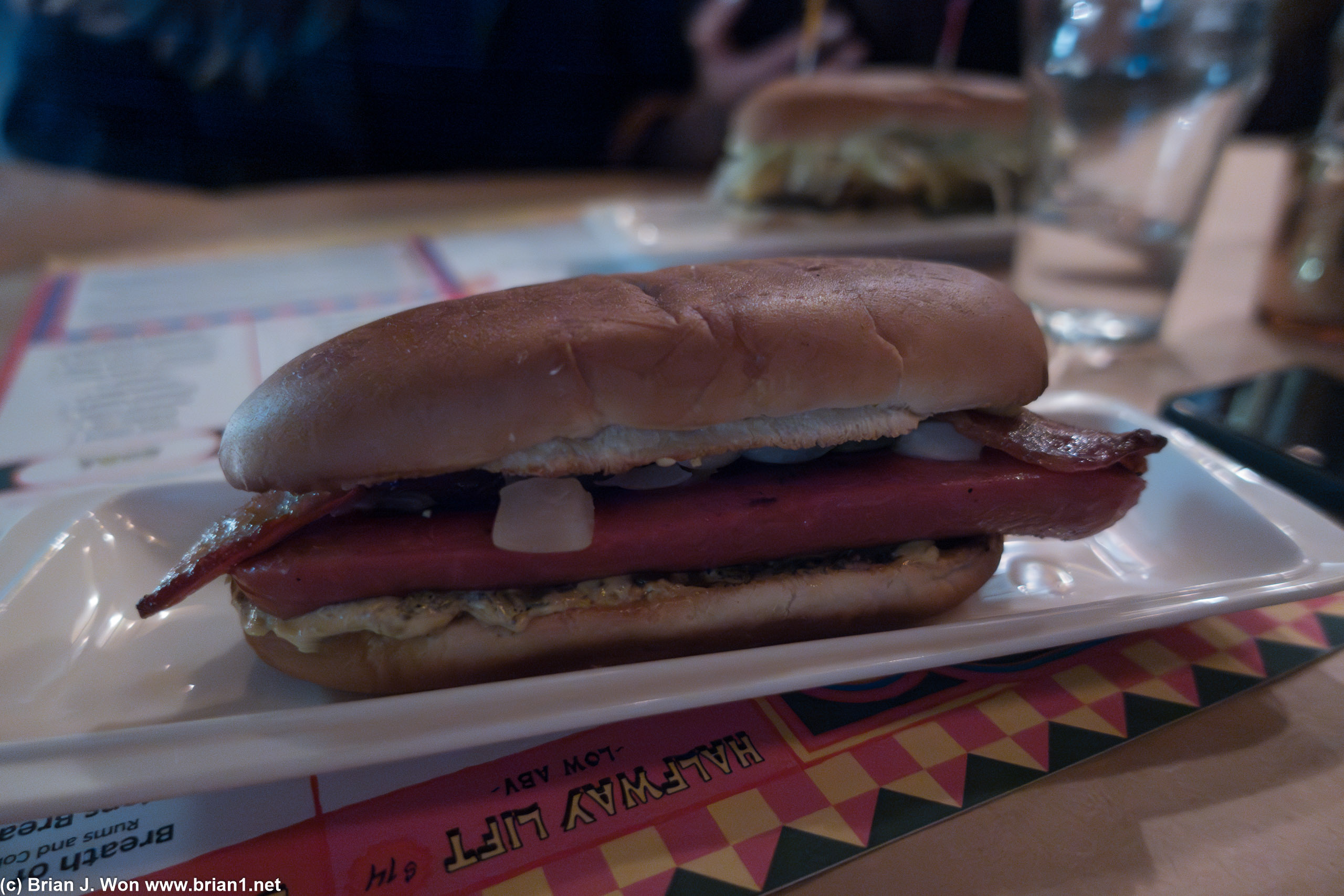 Actual hot dog, not a hamburger.