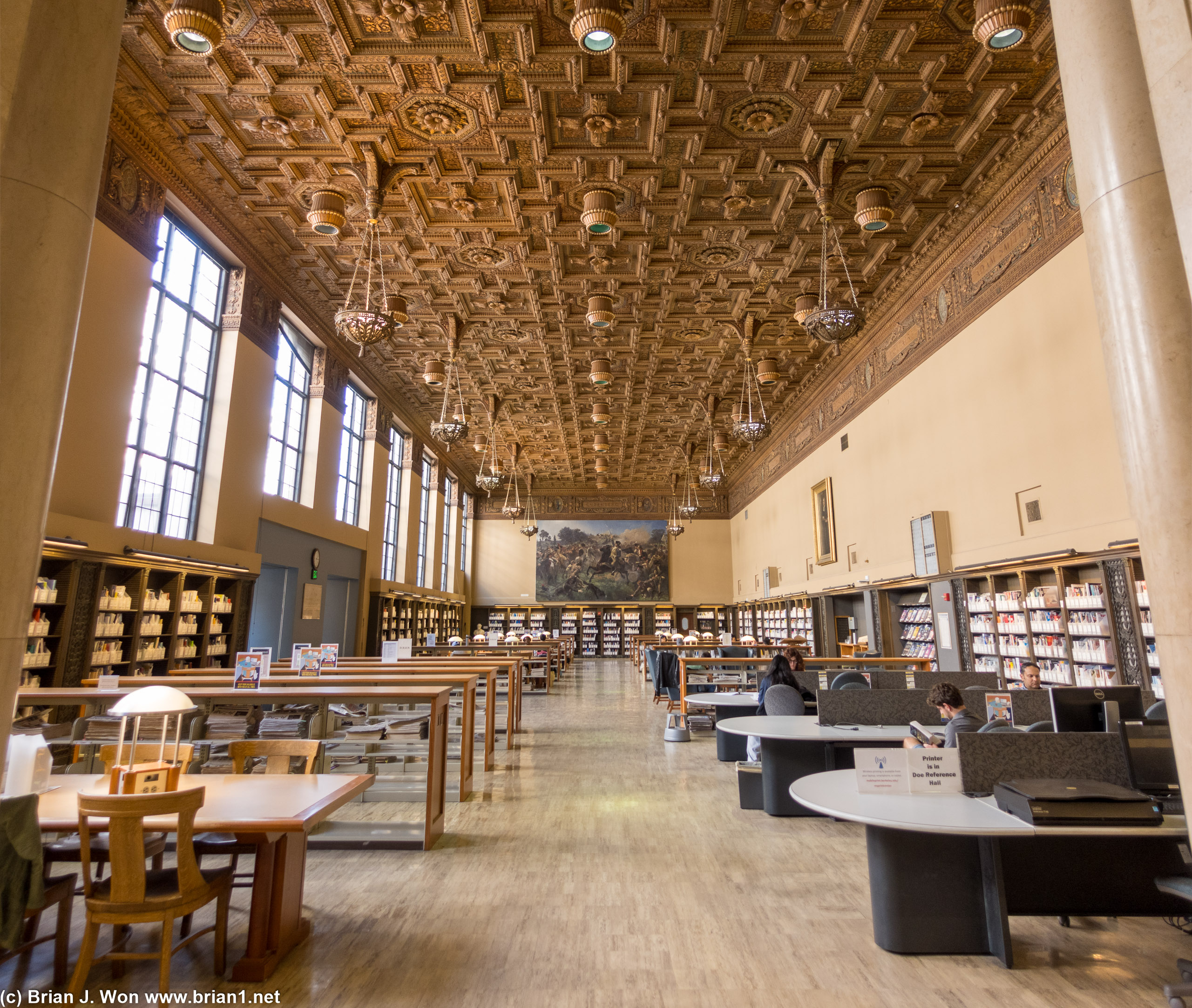 Inside Doe Memorial Library.