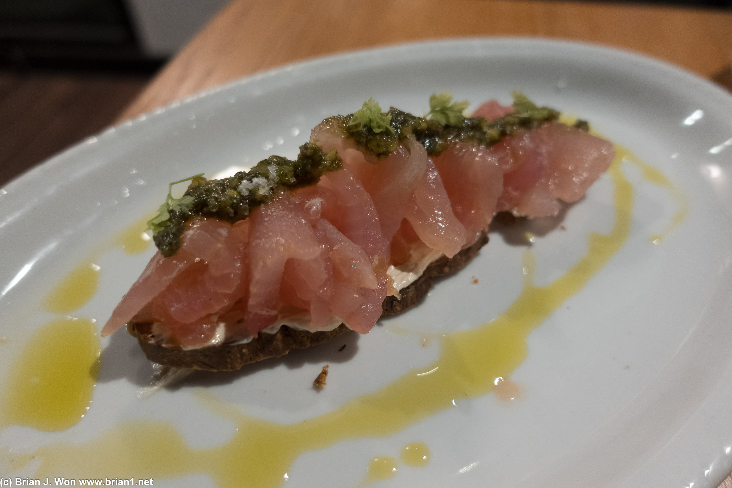 Tuna crudo was okay. Not bad but not quite as distinguished as they were probably aiming for.