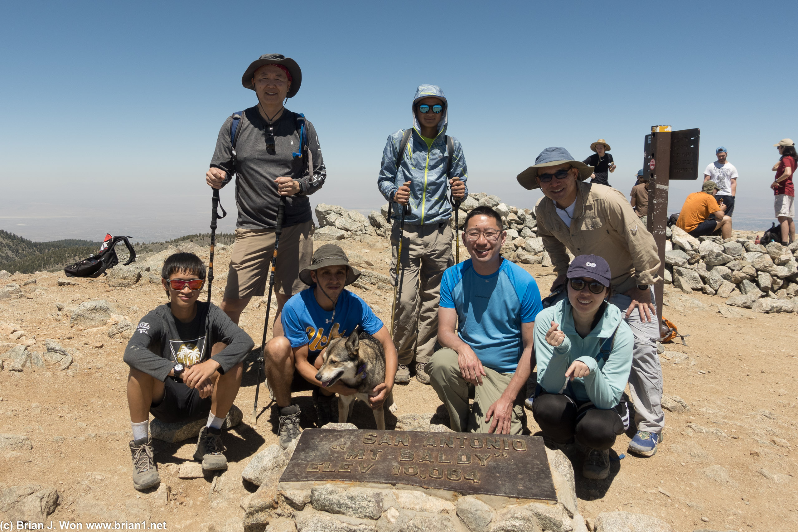 Group shot at the top of Mt. Baldy (Mount San Antonio), 10,064 feet.