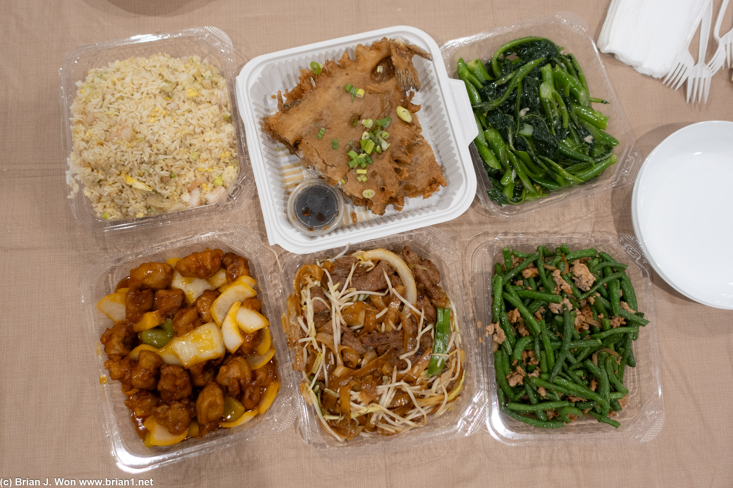 Cheung Hing take-out for dinner.
