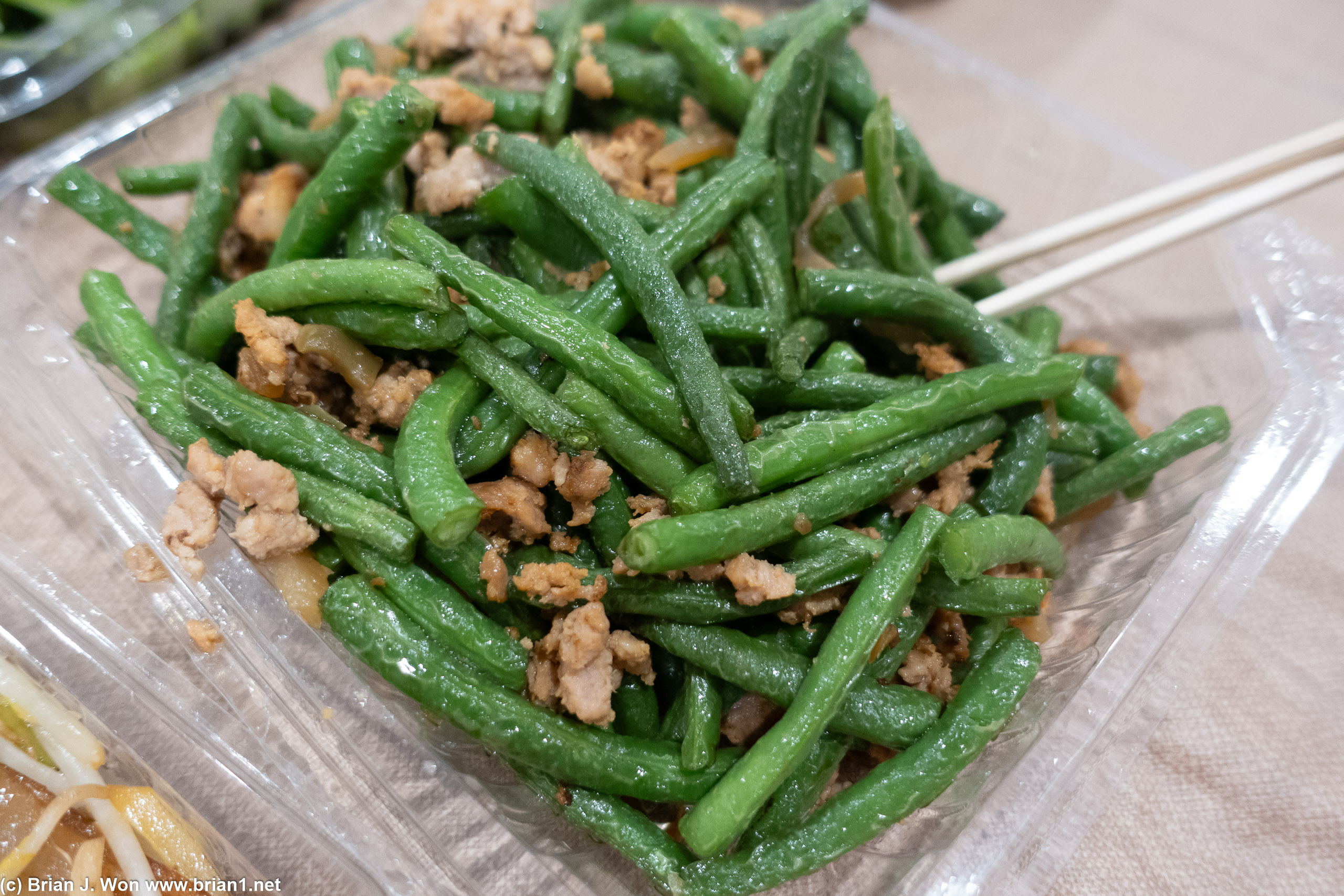 Green beans with pork, also nom.