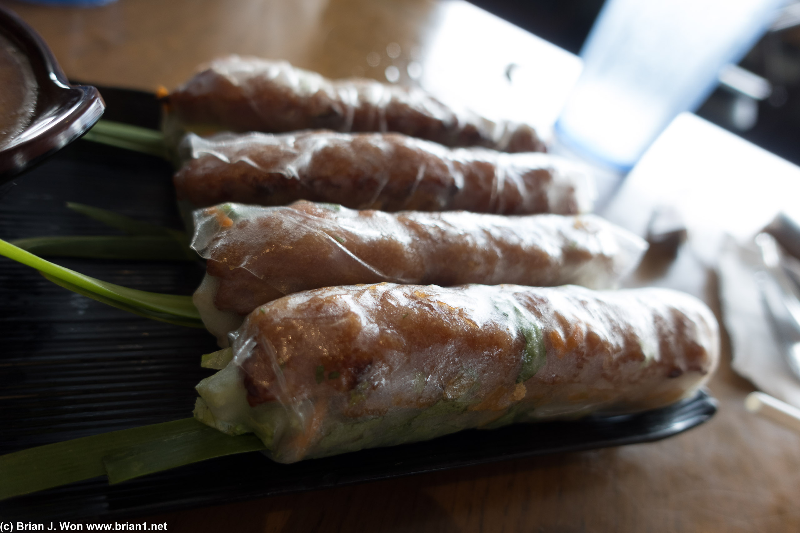 The traditional grilled pork patty (nem nuong cuon) were superb as always.