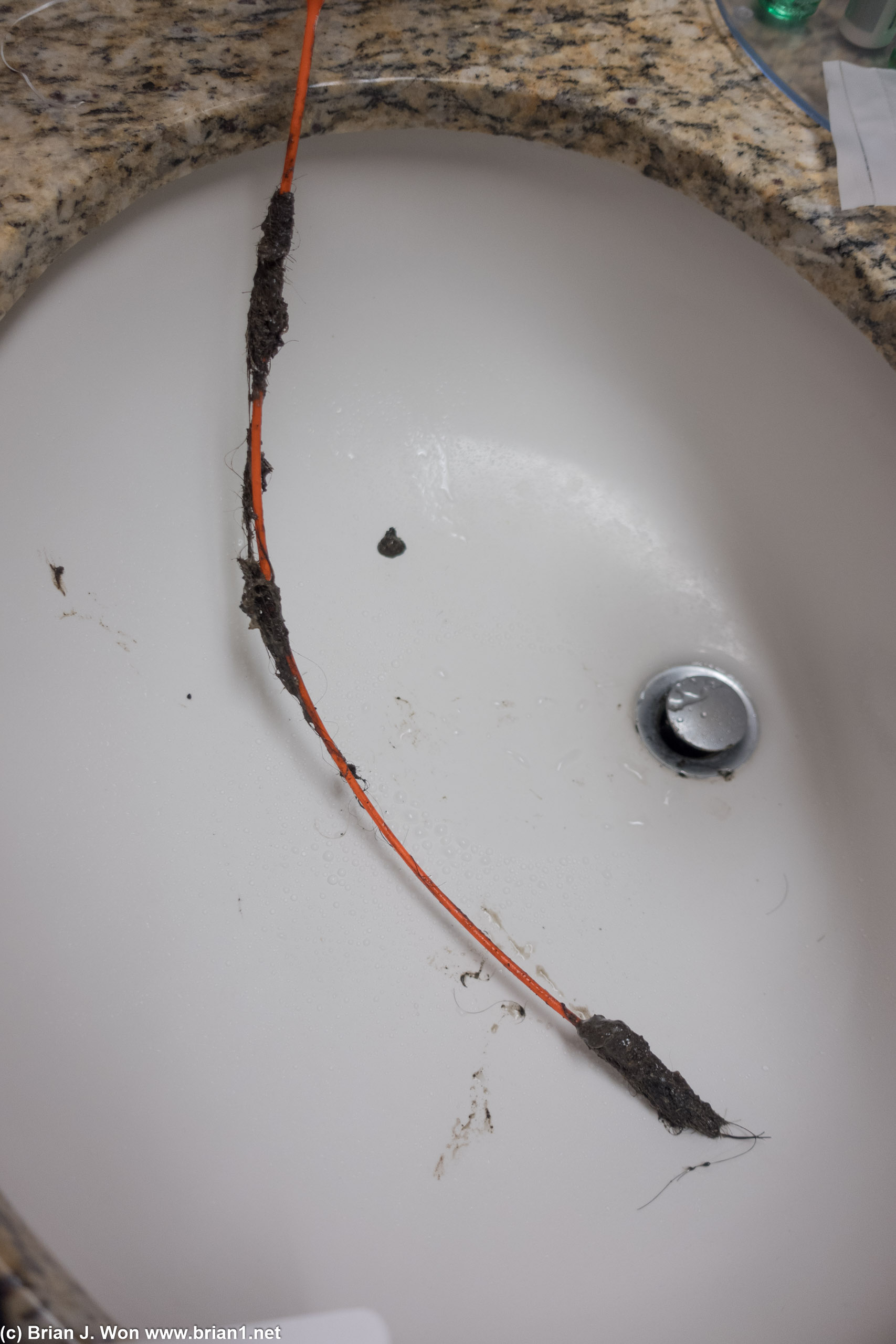 Bathroom sink drain was clogged.