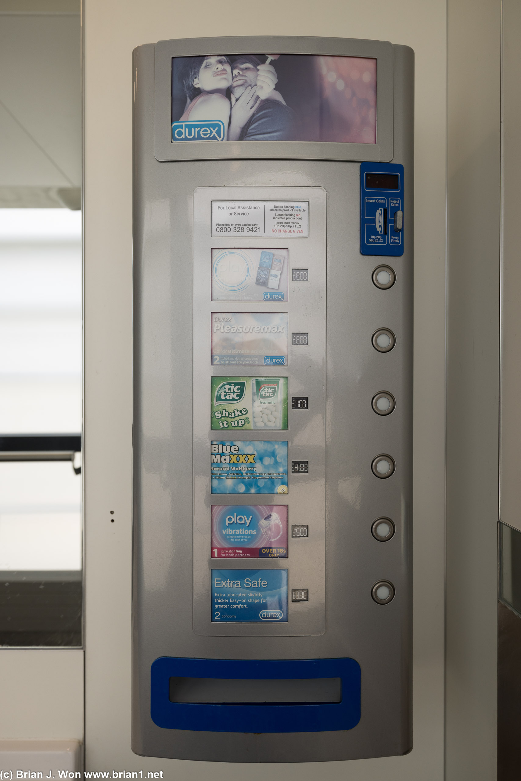 Vending machine in the restroom.