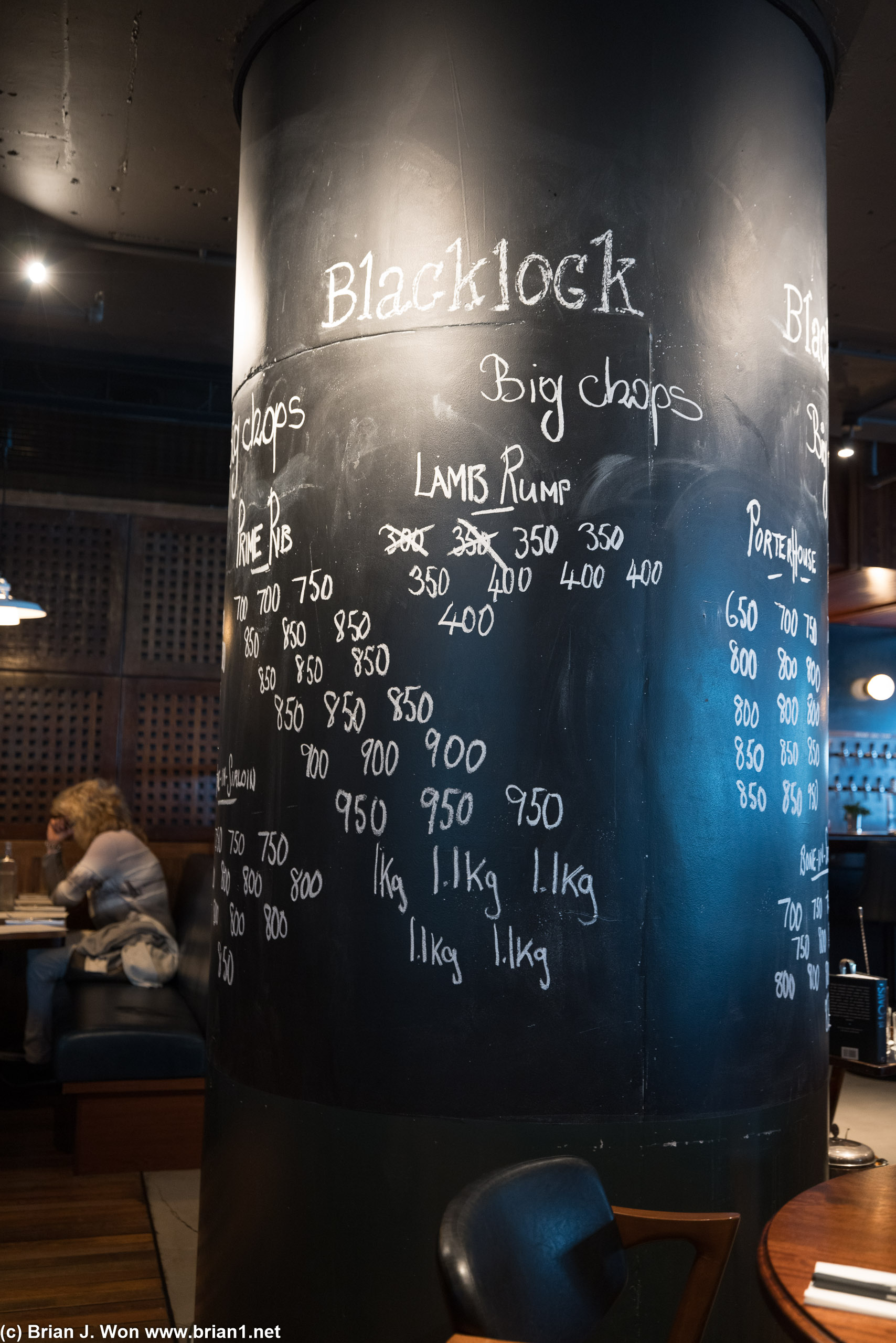 Blacklock's selection of big chops.
