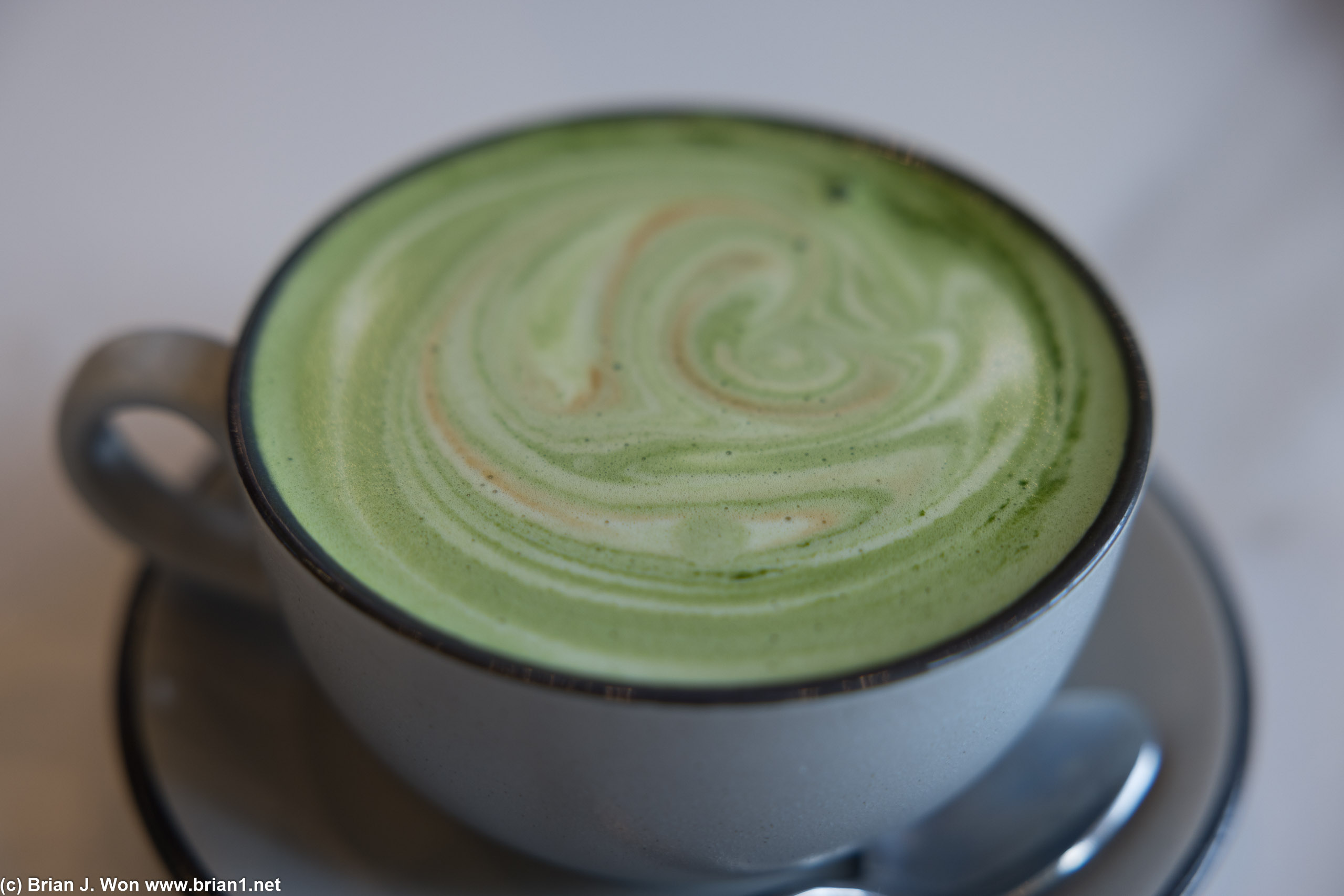 Matcha latte at Gram Cafe and Pancakes.