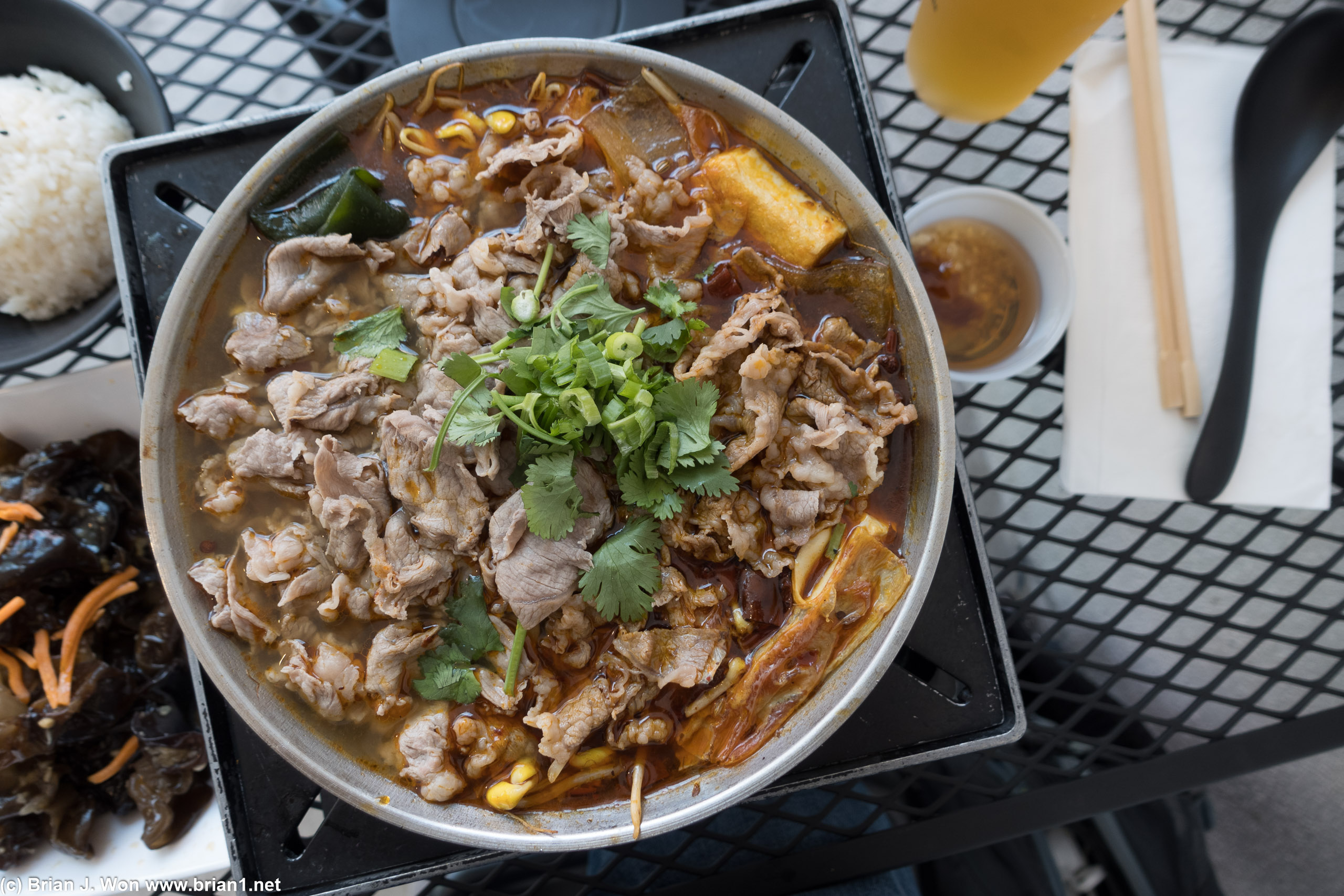 Spicy beef hot pot without any additions seems a little bare vs. before.