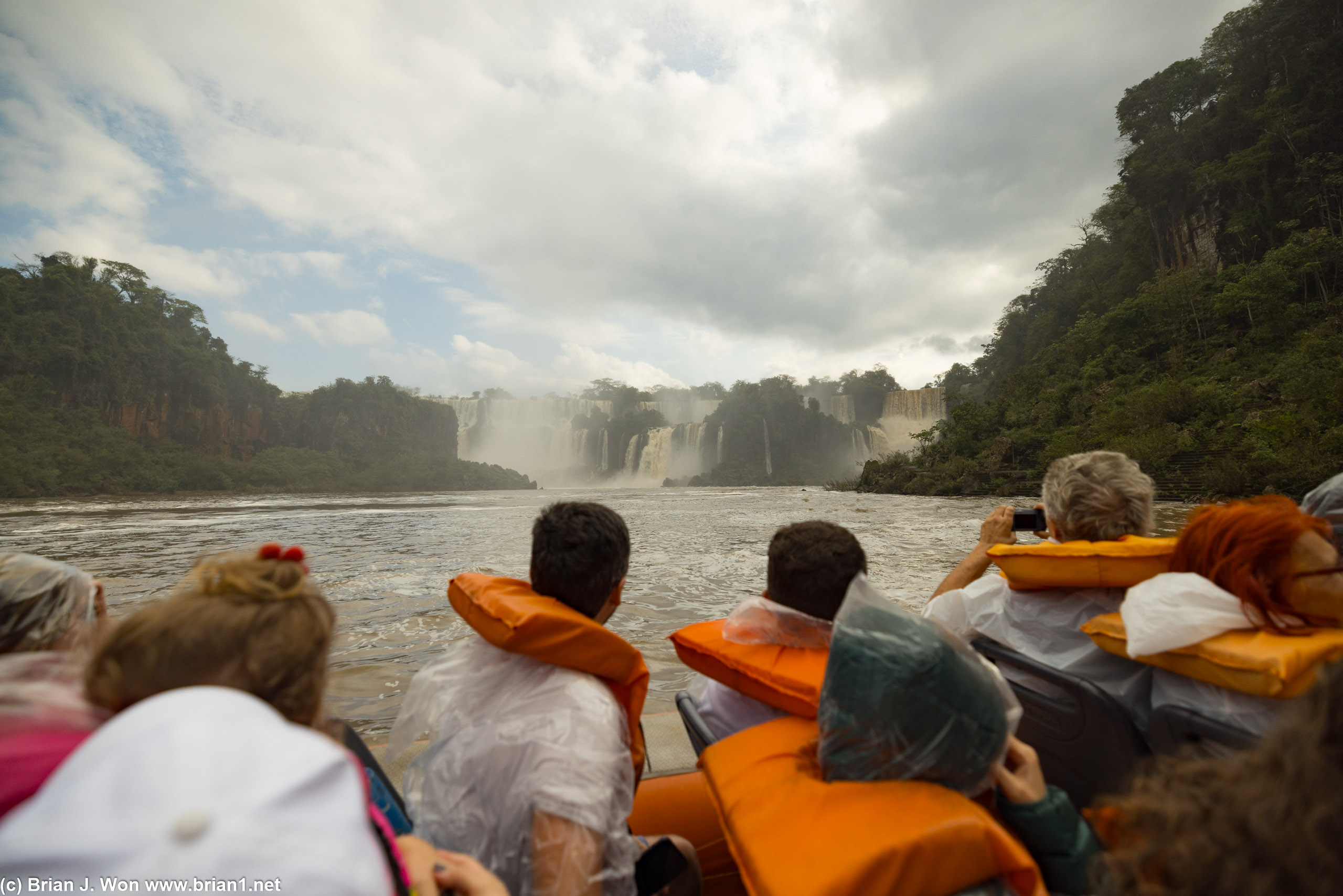Midly terrified we are going to go into the San Martin section of Iguazu Falls.