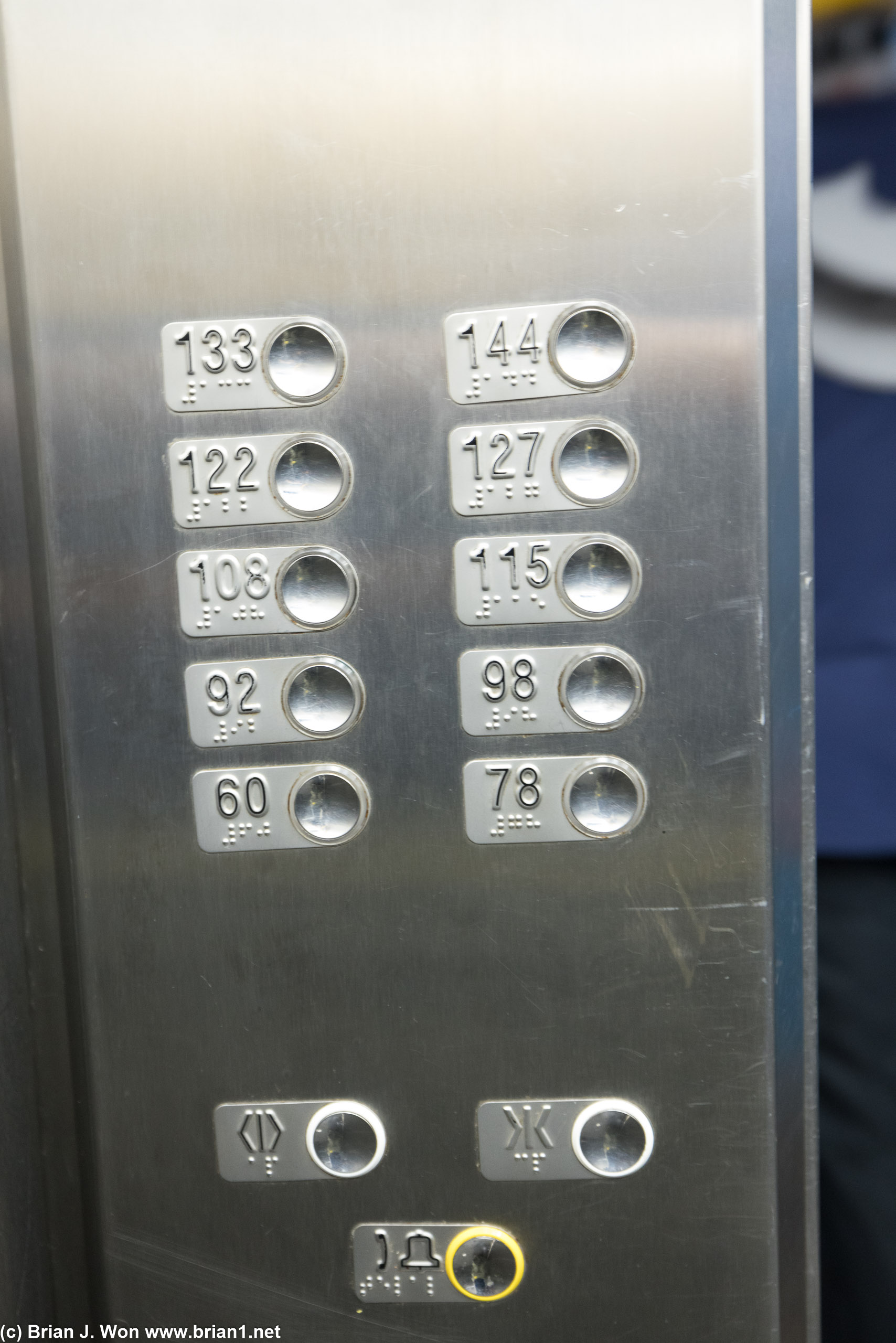 Elevators in power stations are marked in meters, not floors.
