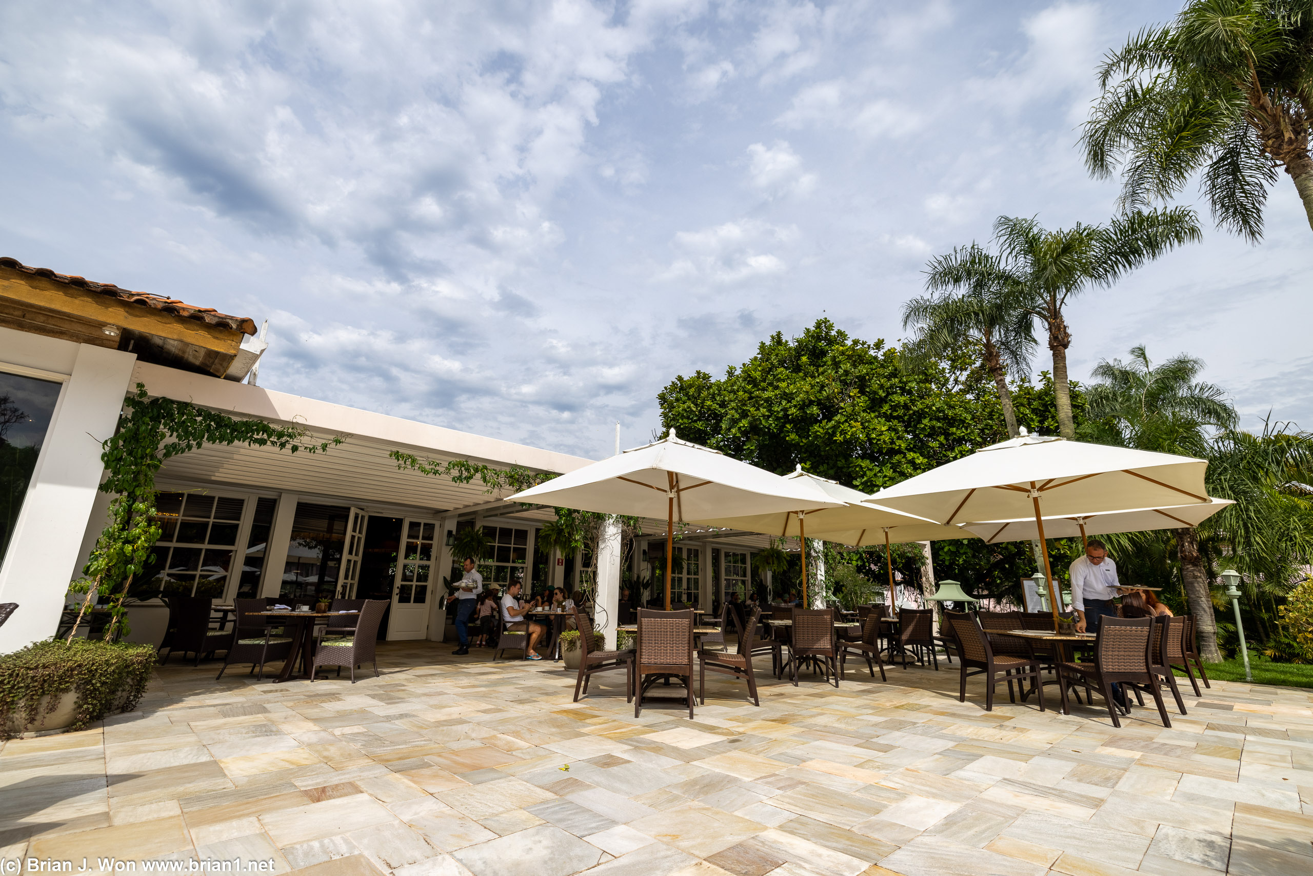 The patio outside of the restaurant.