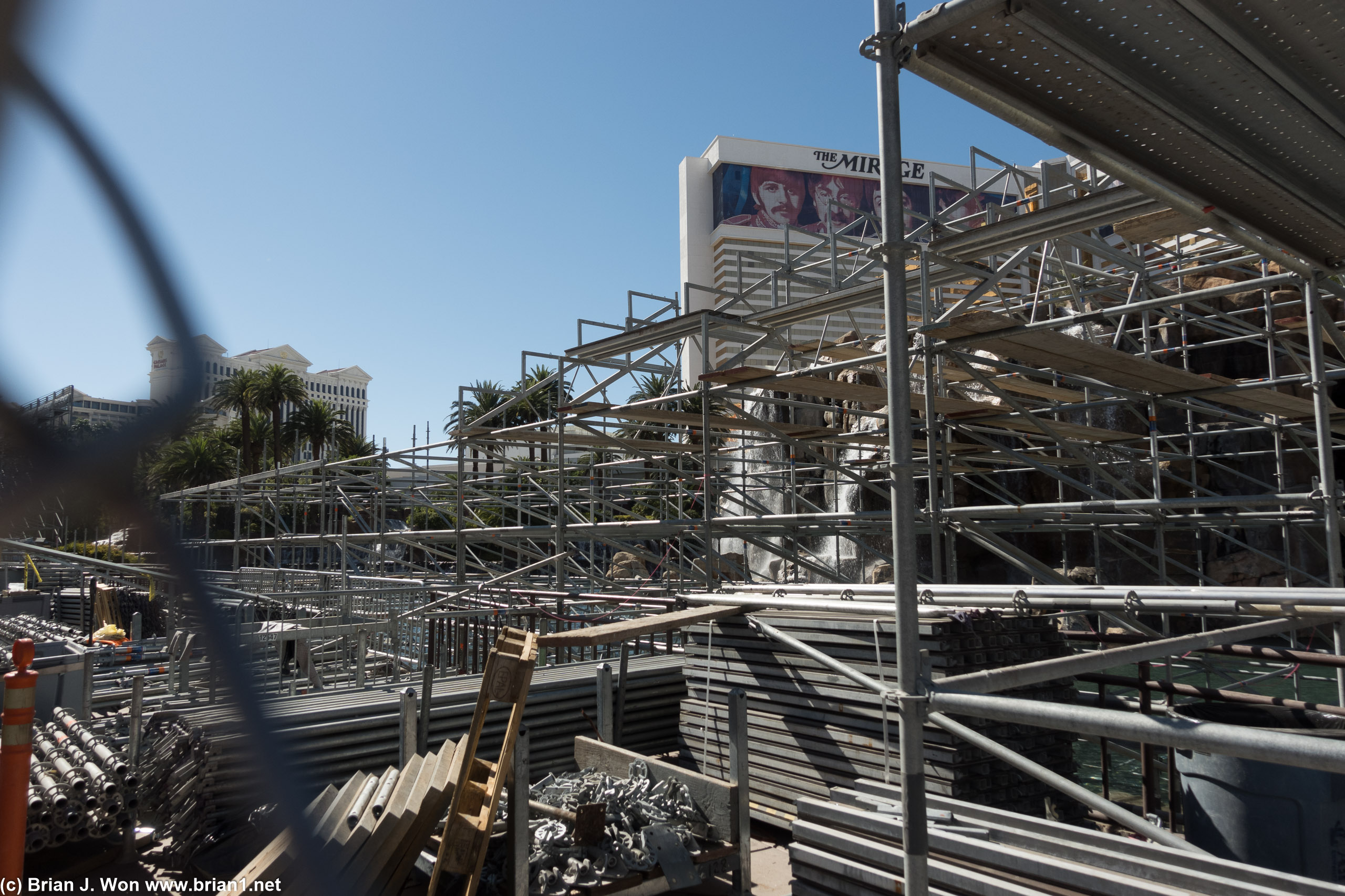 Grandstands still under construction.