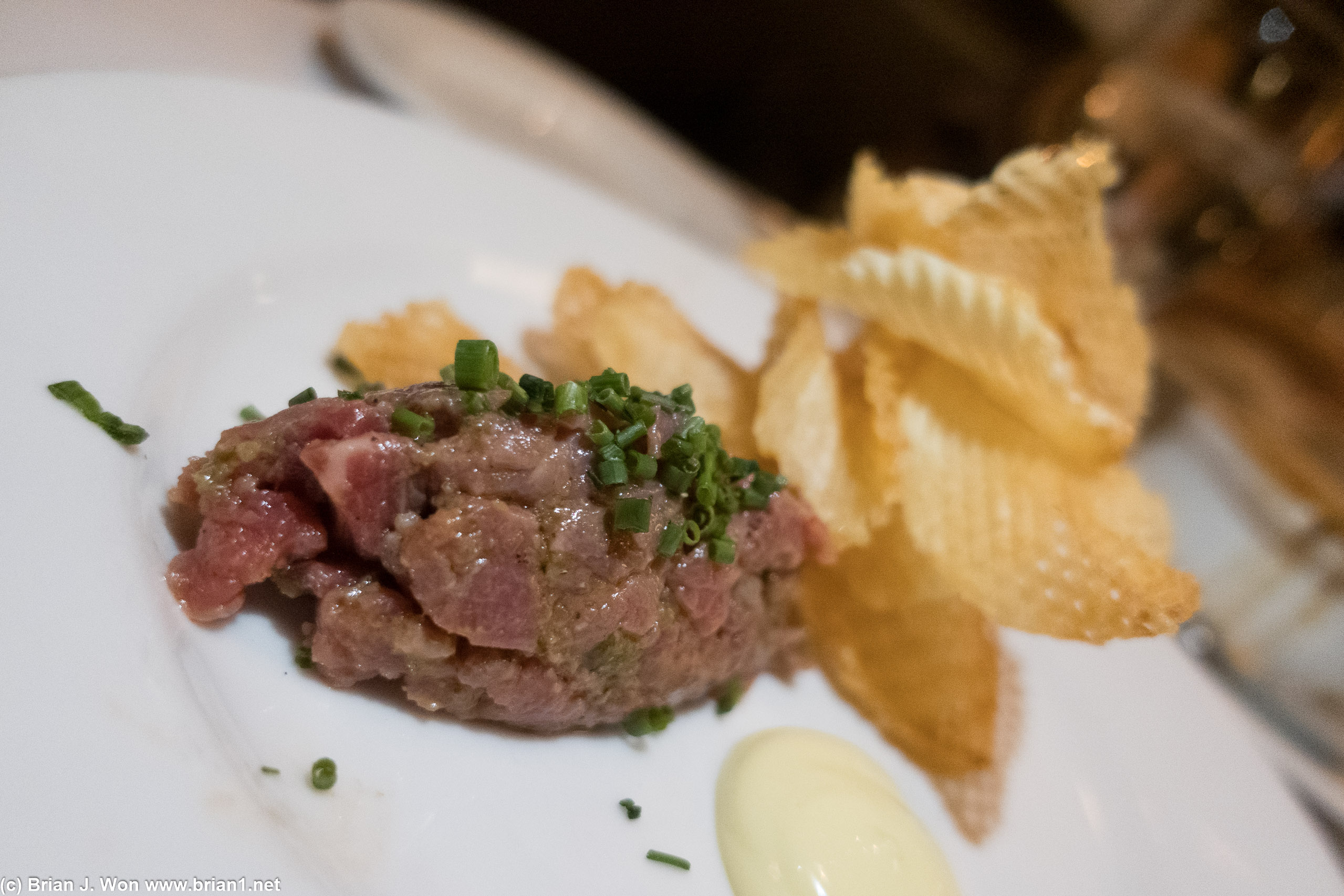 Beef tartare at Mon Ami Gabi was quite meh.