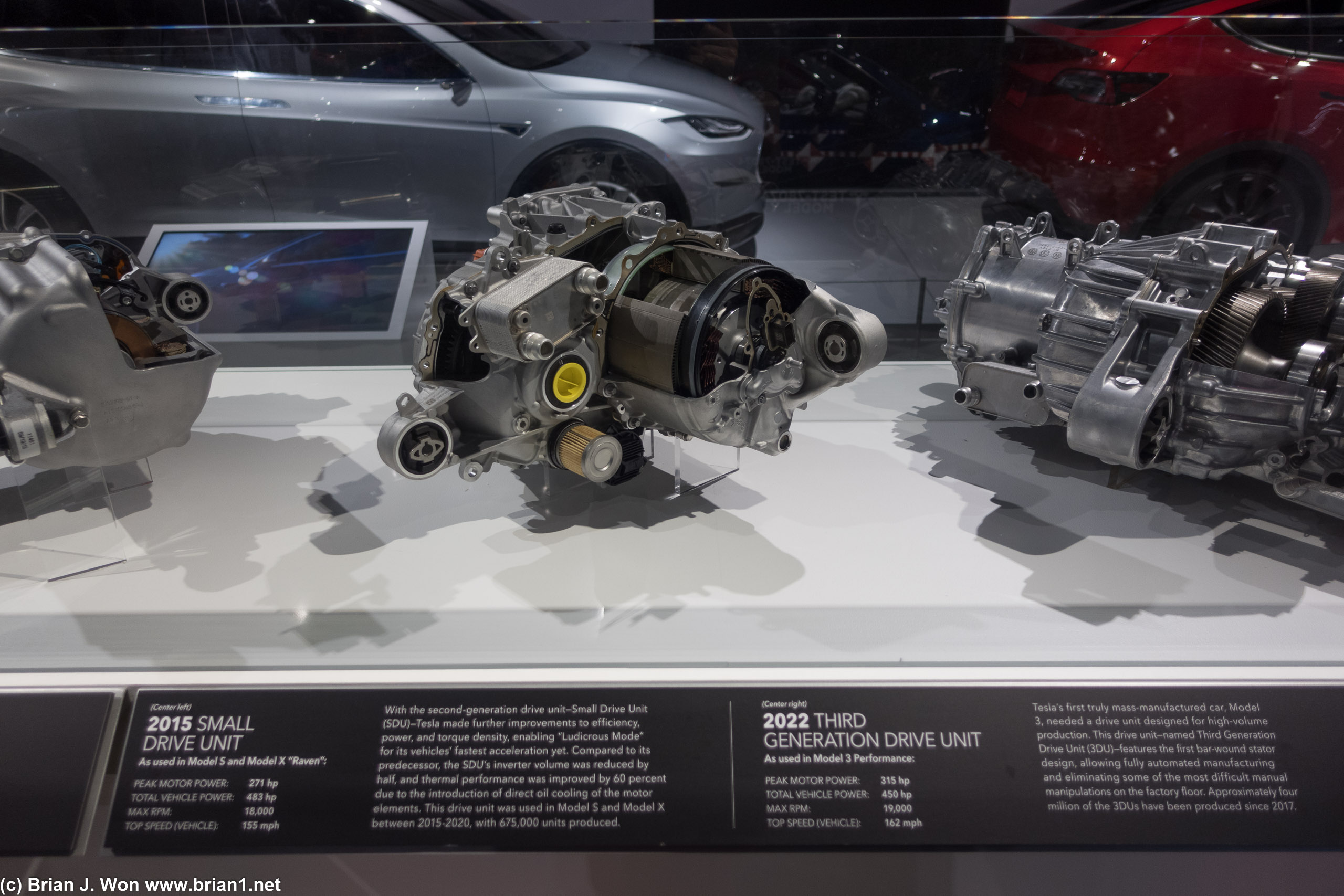 2022 3rd gen drive unit in Model 3 Performance at center.