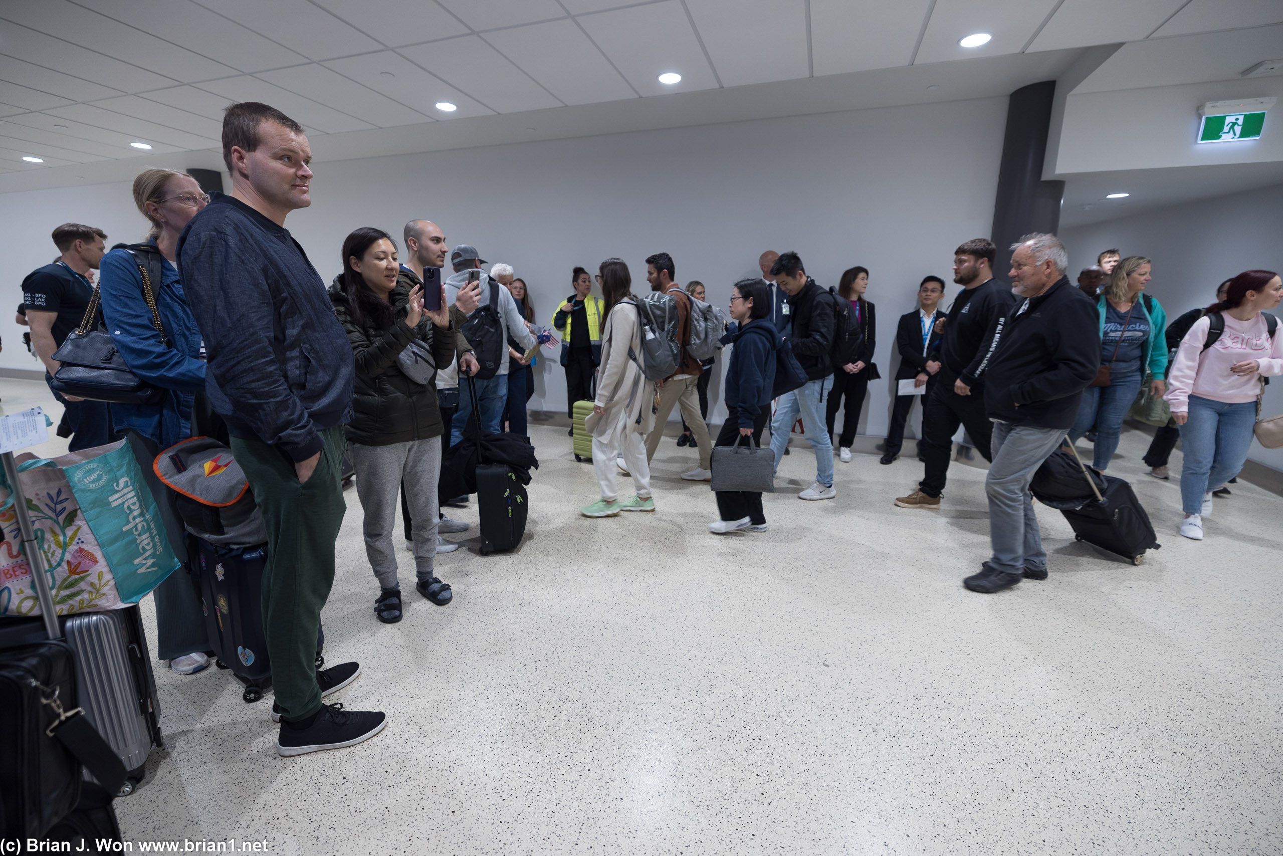 Some passengers excited about the inaugural flight arrival, others could care less.