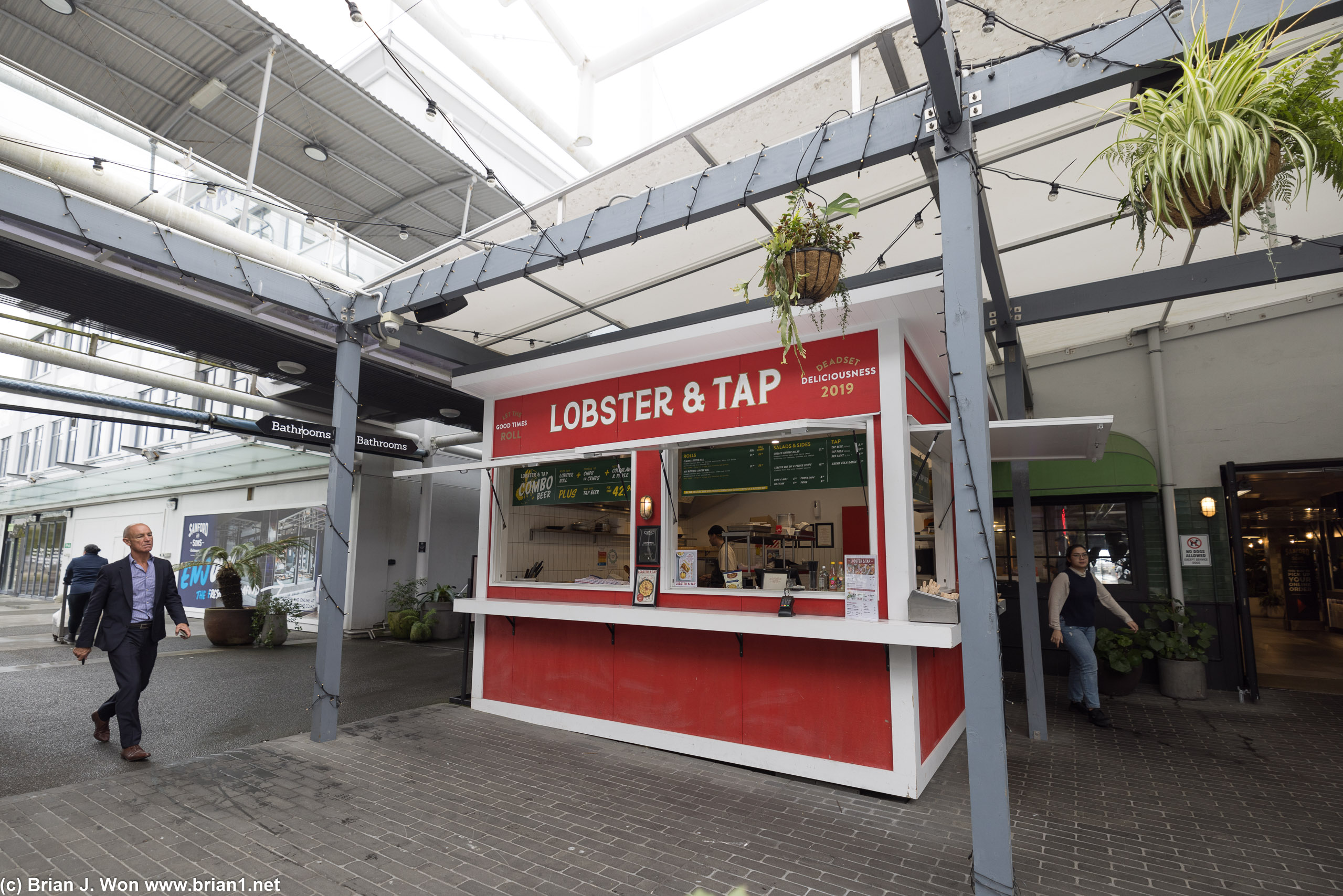 Lobster & Tap is outside in the back outdoor area.