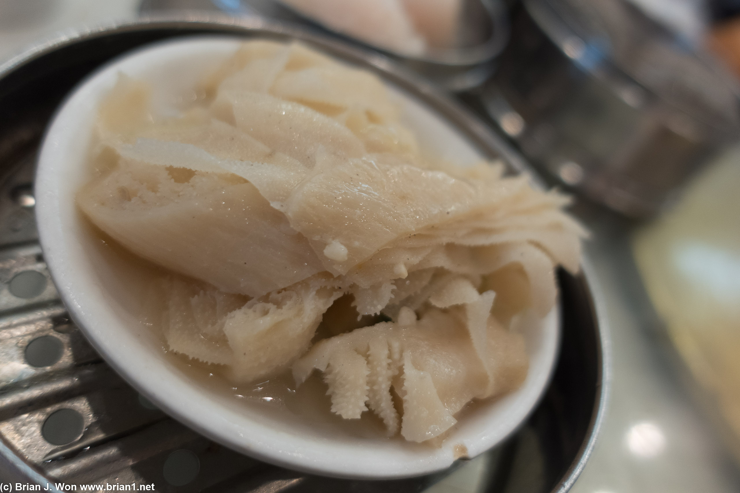Ditto for the tripe (ngau paak yip), could be more pretty, and have a bit more ginger, but was tasty enough.