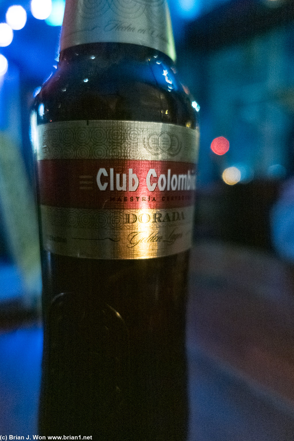 Columbian instead of Korean beer for the next round.