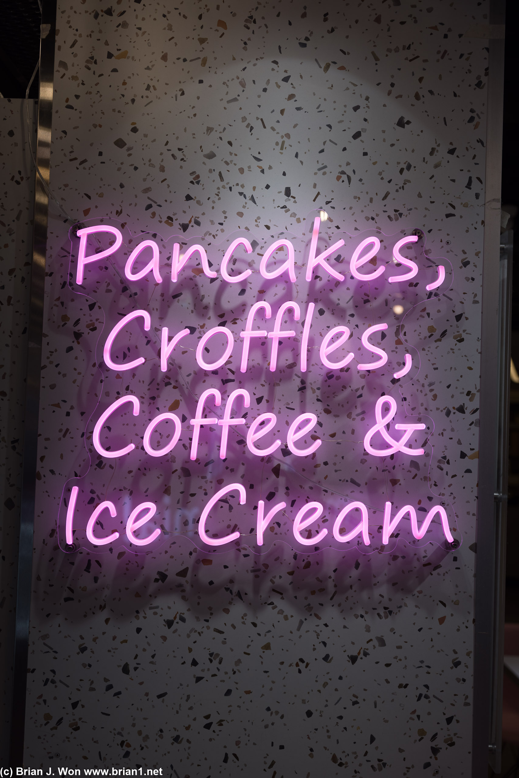 Pancakes, Croffles, Coffee, and Ice Cream is their sign.