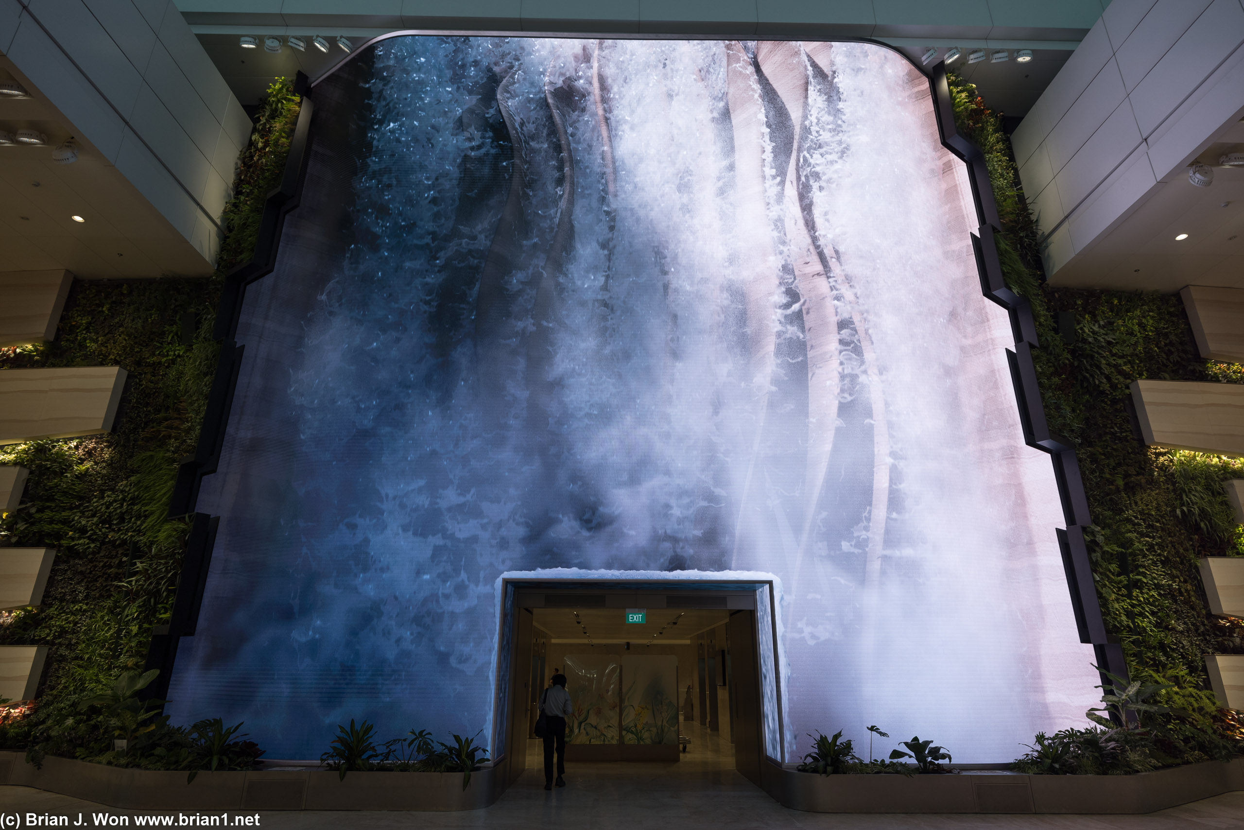 They just added this 14 meter high digital waterfall at Terminal 2.