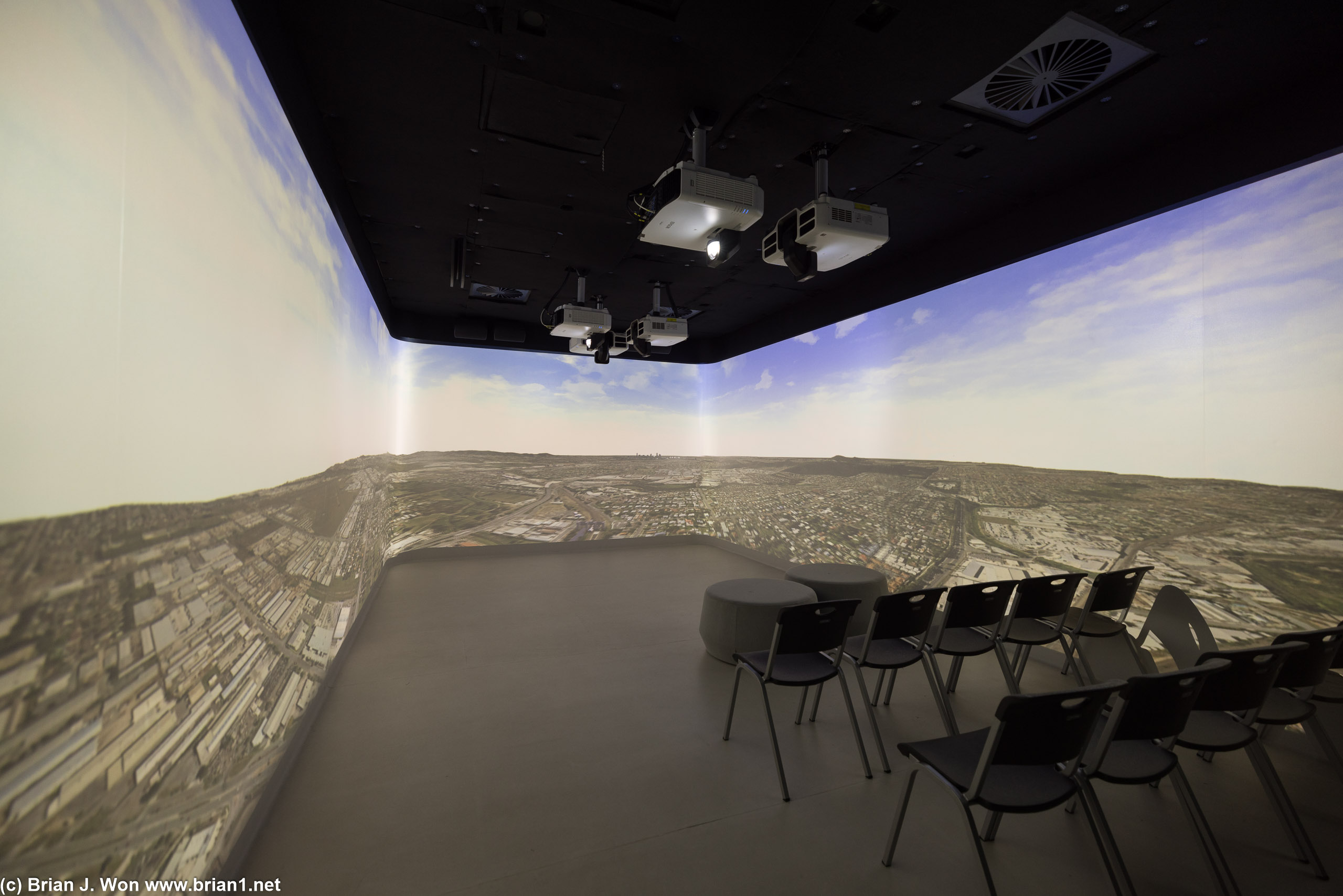 Cross River Rail project exhibition 270 degree experience room.