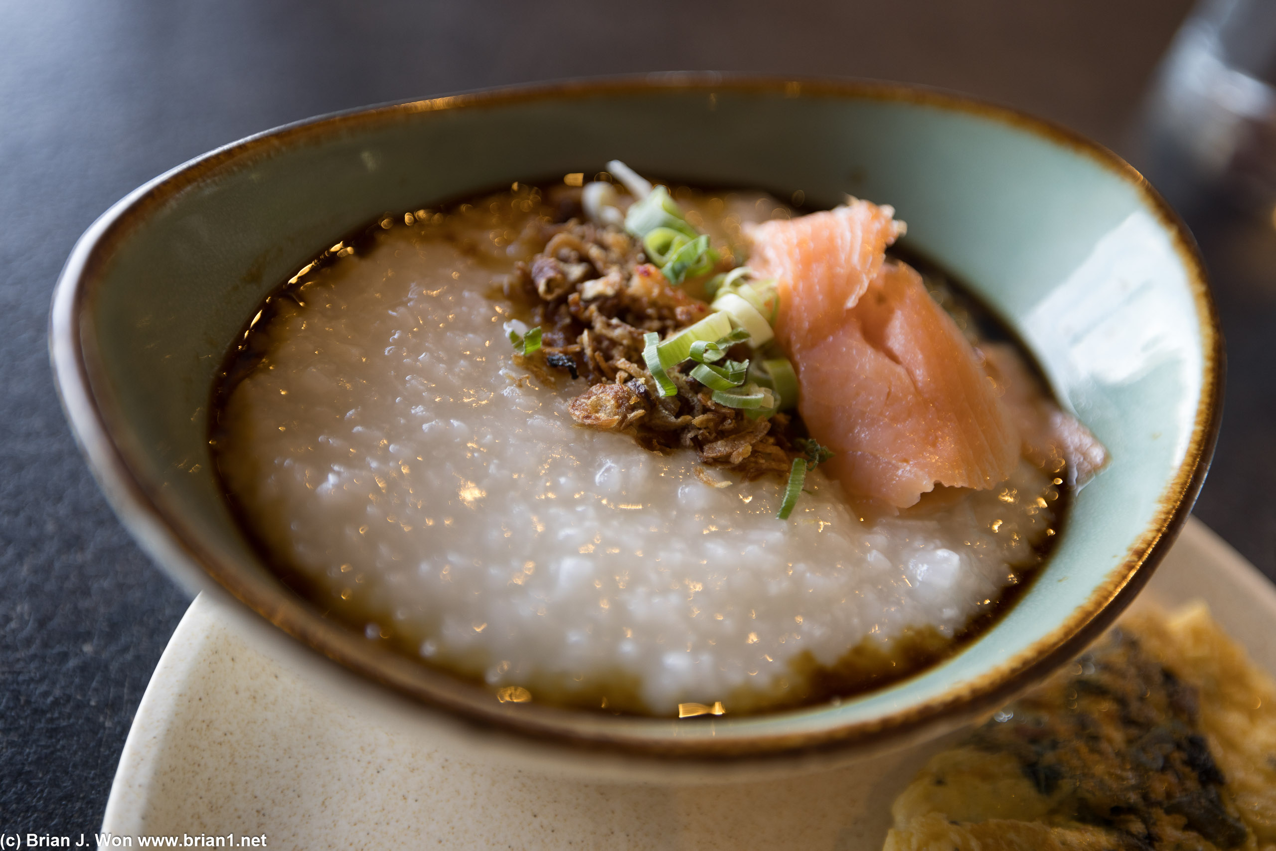 Jook, with smoked salmon added.