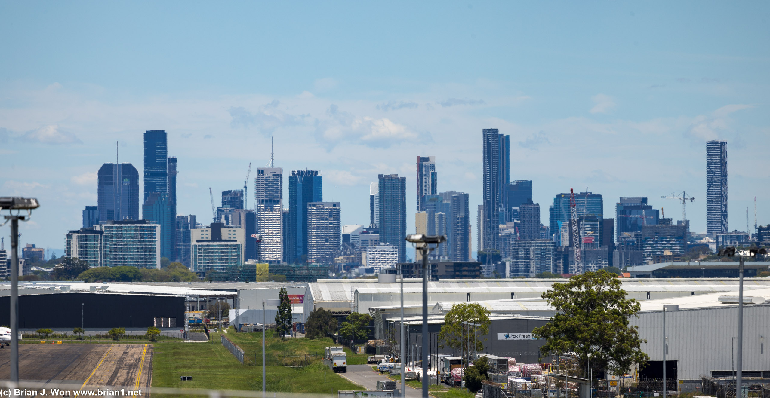 Downtown Brisbane as viewed from the airport.