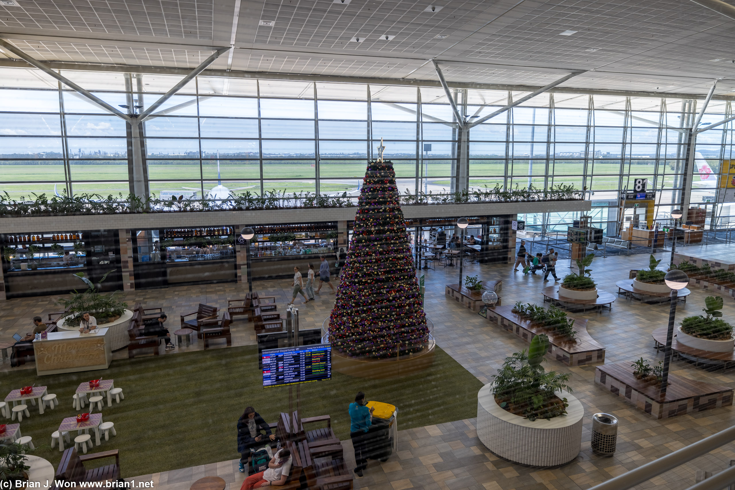 Inside the international terminal.