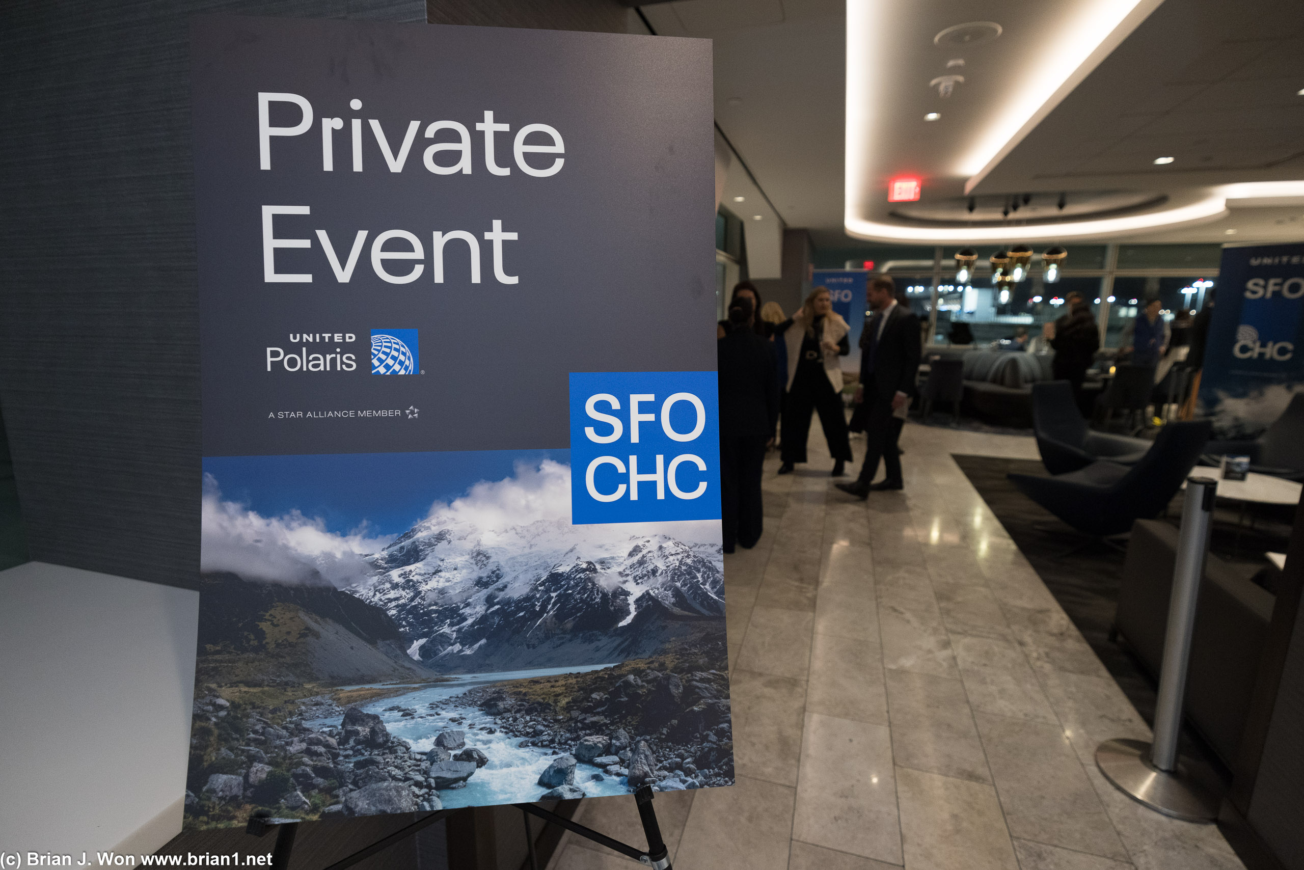 Private event for SFO-CHC passengers and dignataries.