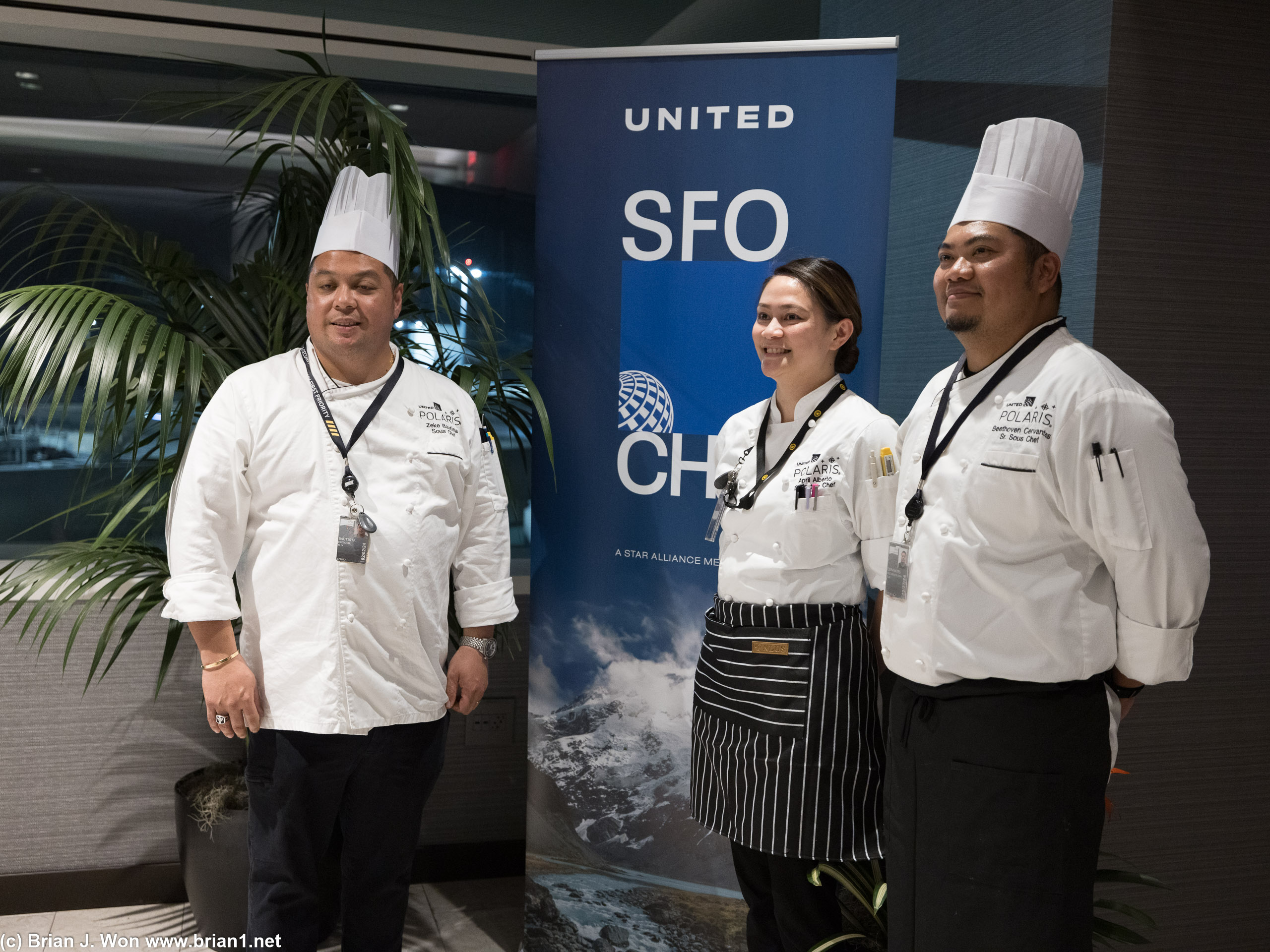 Beethoven, at left, Sr. Sous Chef, United at LAX.